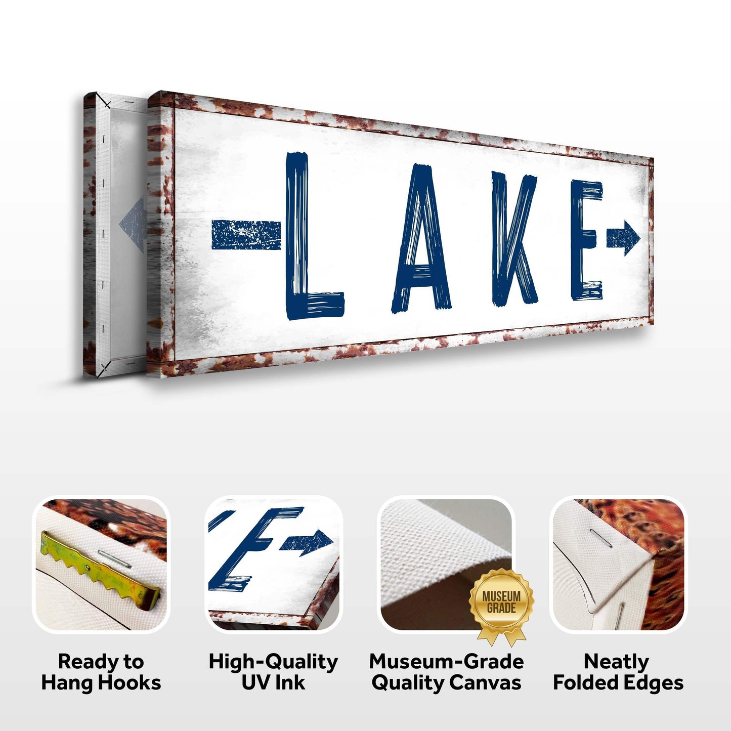 Rustic Lake Arrow Sign - Tailored Canvases - Flyclothing LLC