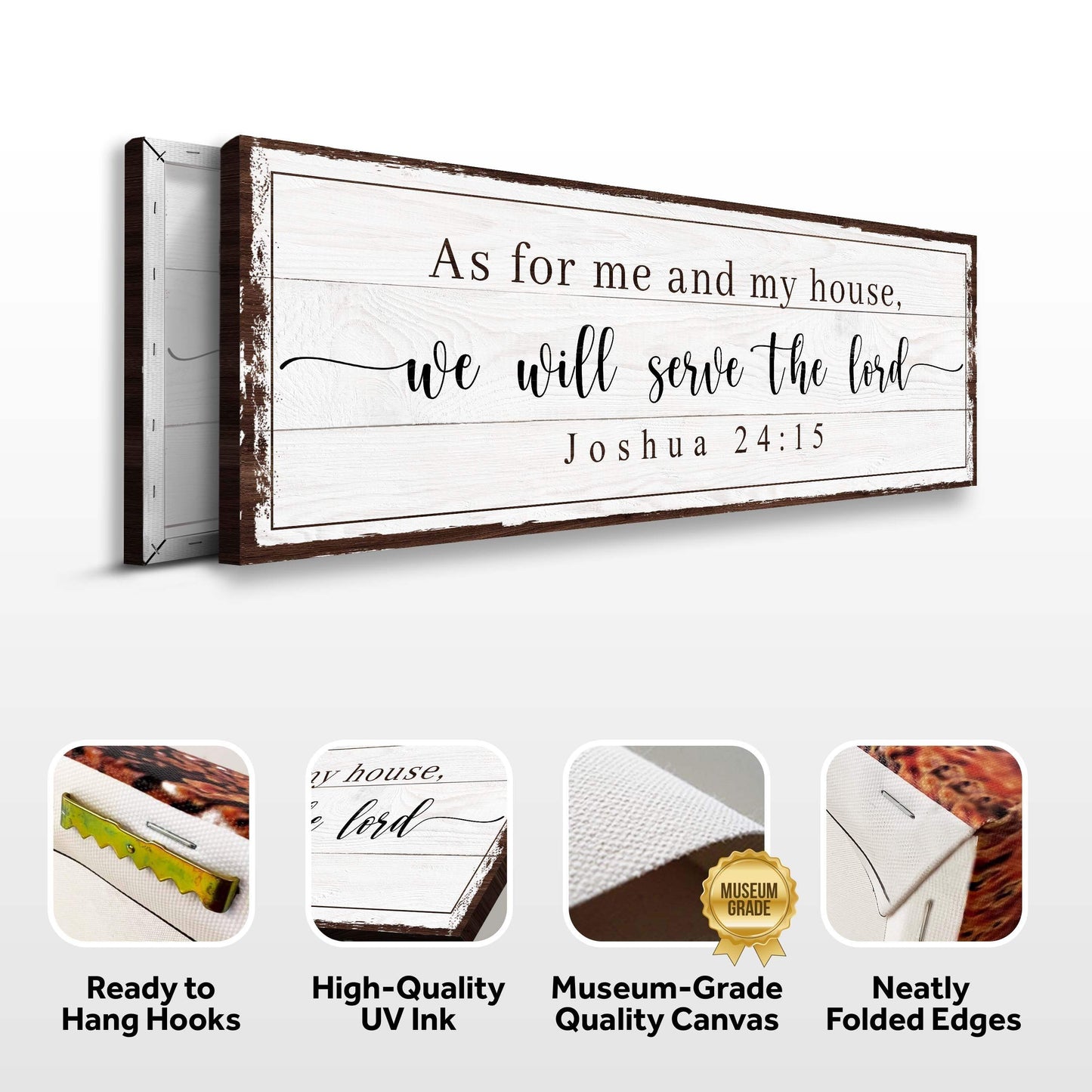 Joshua 24:15 - We Will Serve The Lord Vintage Sign VII - Tailored Canvases - Flyclothing LLC