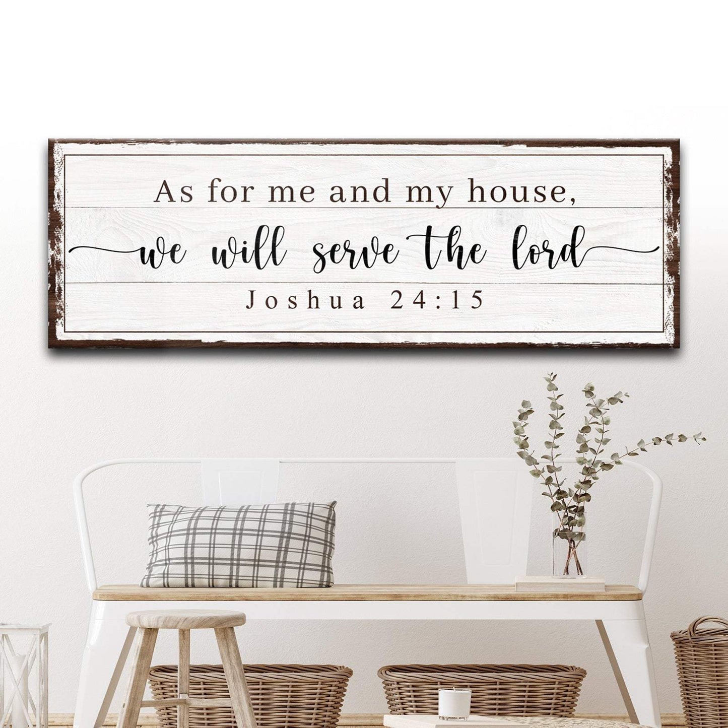 Joshua 24:15 - We Will Serve The Lord Vintage Sign VII - Tailored Canvases - Flyclothing LLC