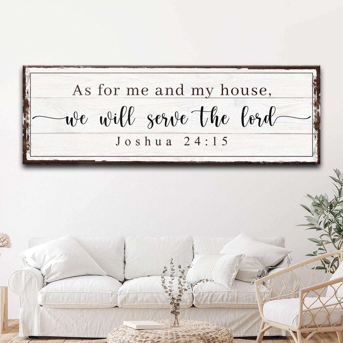 Joshua 24:15 - We Will Serve The Lord Vintage Sign VII - Tailored Canvases - Flyclothing LLC
