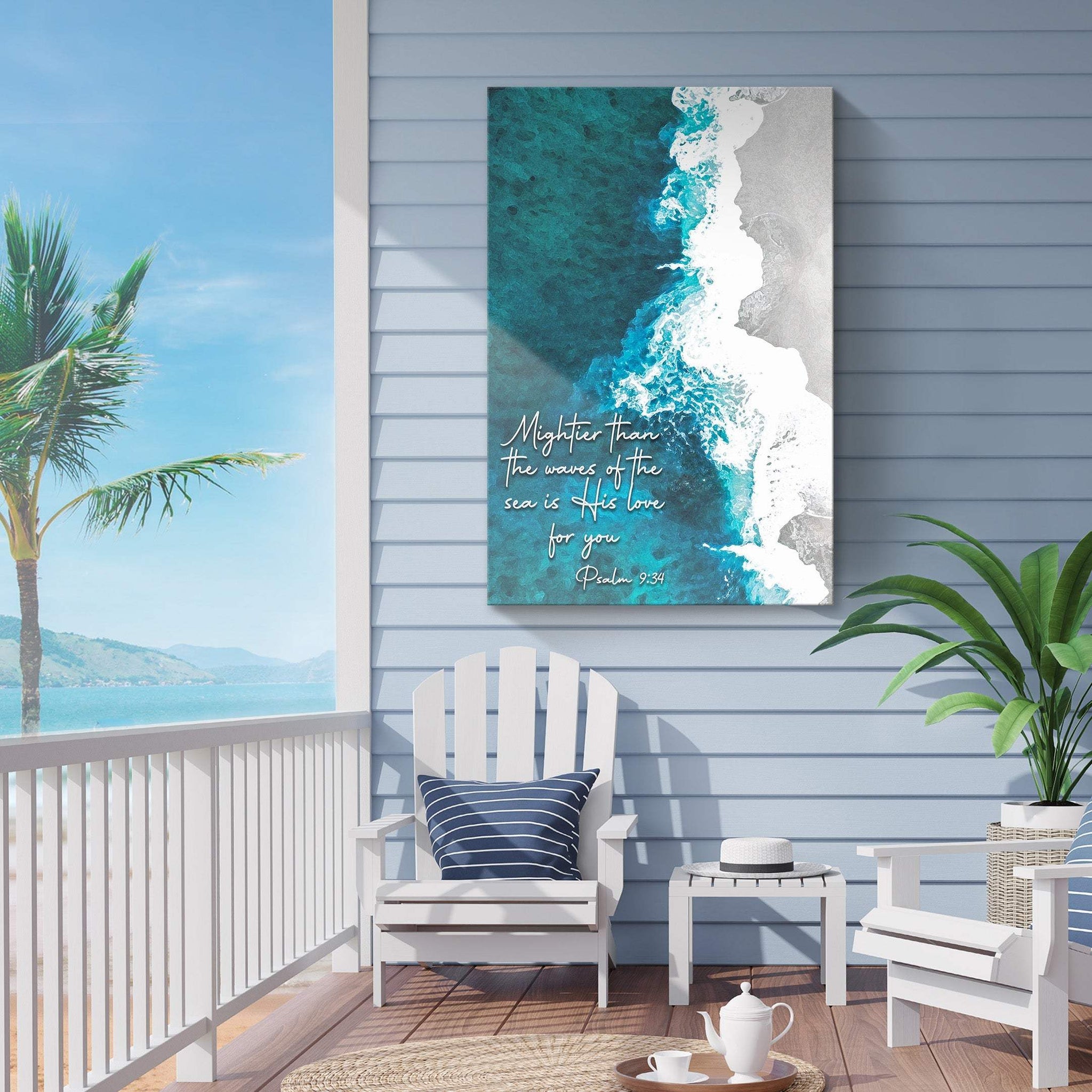 Psalm 93:4 - Mightier Than The Waves Sign - Tailored Canvases - Flyclothing LLC