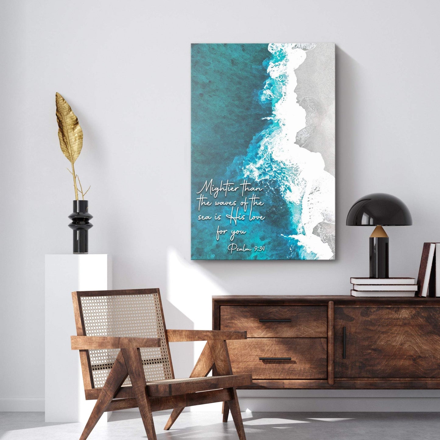 Psalm 93:4 - Mightier Than The Waves Sign - Tailored Canvases - Flyclothing LLC