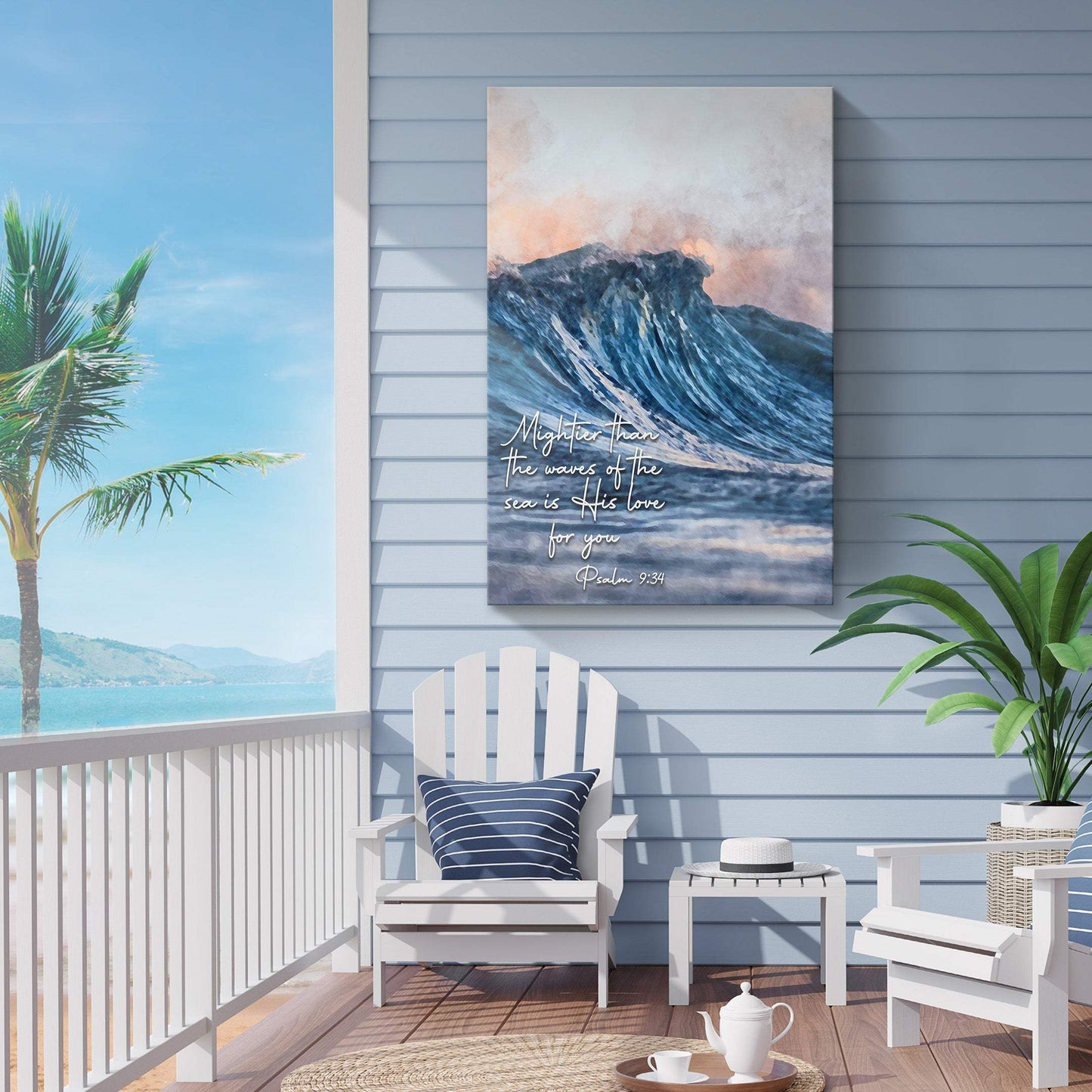 Psalm 93:4 - Mightier Than The Waves Sign - Tailored Canvases - Flyclothing LLC