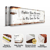 Psalm 93:4 - Mightier Than The Waves Is His Love Rustic Sign - Tailored Canvases - Flyclothing LLC