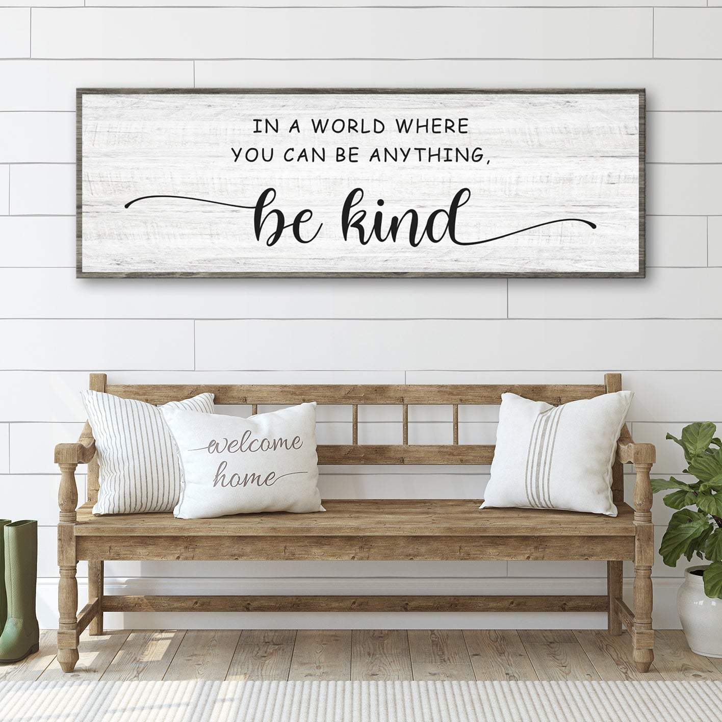 In A World Where You Can Be Anything, Be Kind Sign - Tailored Canvases - Flyclothing LLC