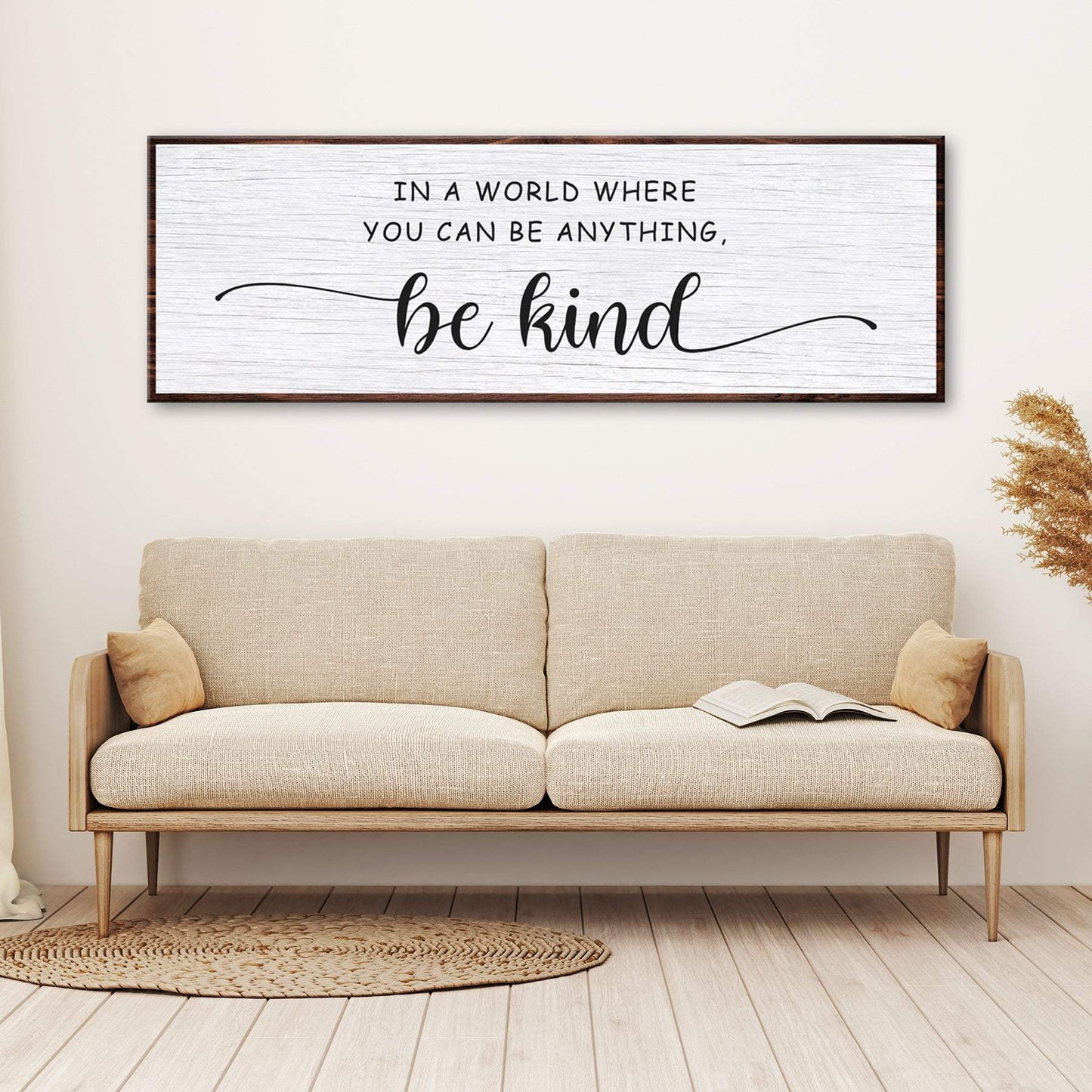 In A World Where You Can Be Anything, Be Kind Sign - Tailored Canvases - Flyclothing LLC
