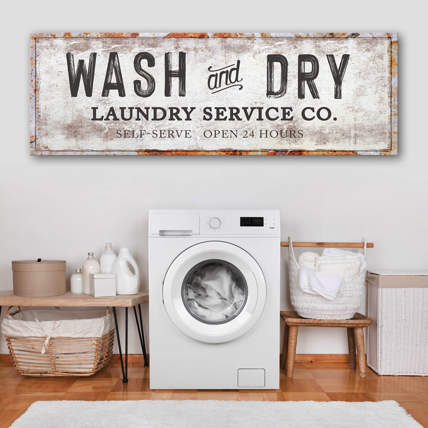 Wash And Dry Laundry Service Co Sign - Tailored Canvases - Flyclothing LLC