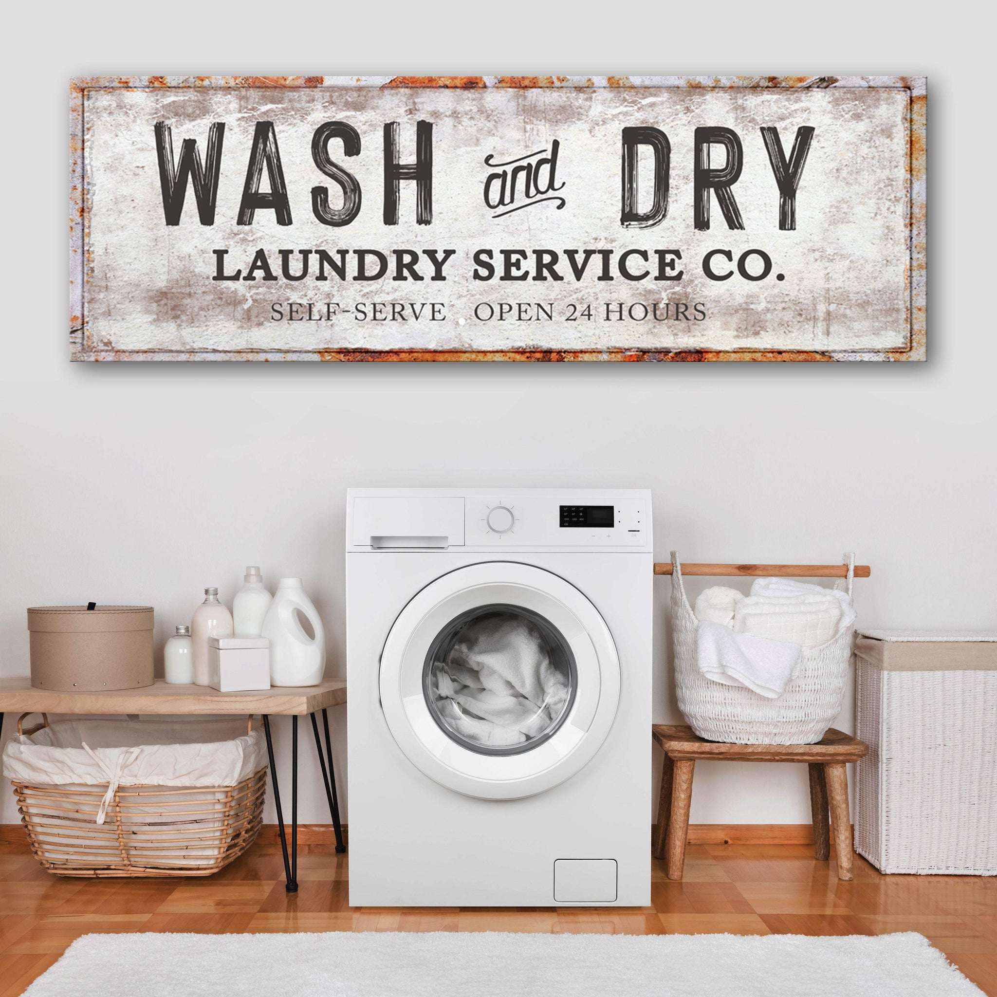 Wash And Dry Laundry Service Co Sign - Tailored Canvases - Flyclothing LLC