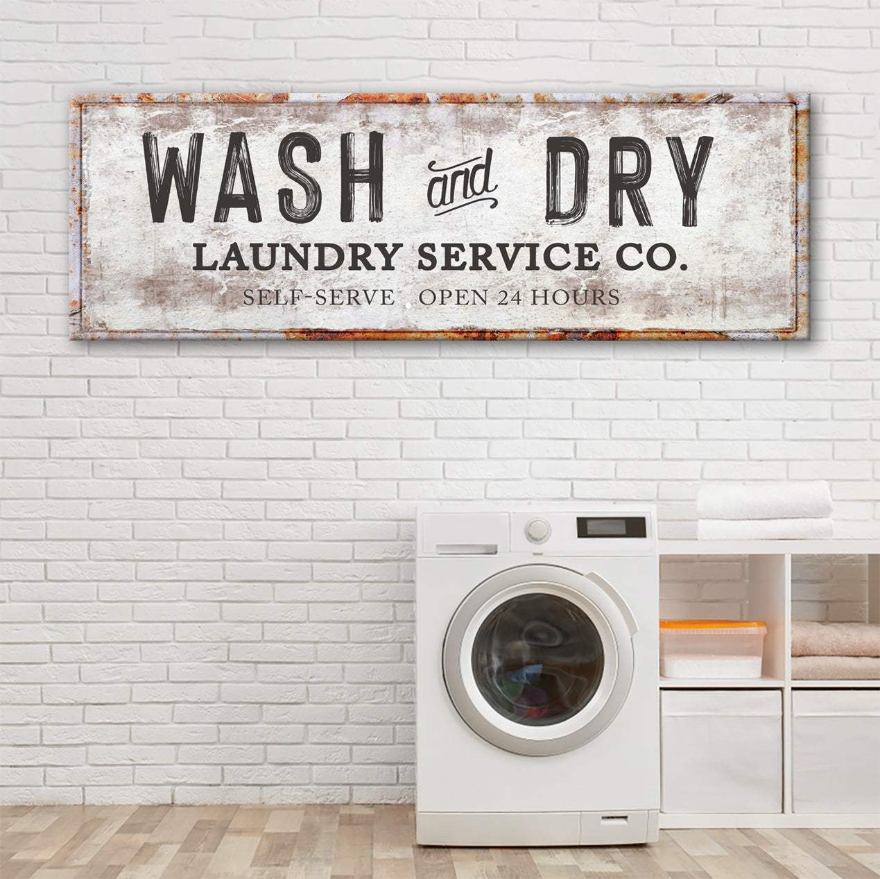 Wash And Dry Laundry Service Co Sign - Tailored Canvases - Flyclothing LLC
