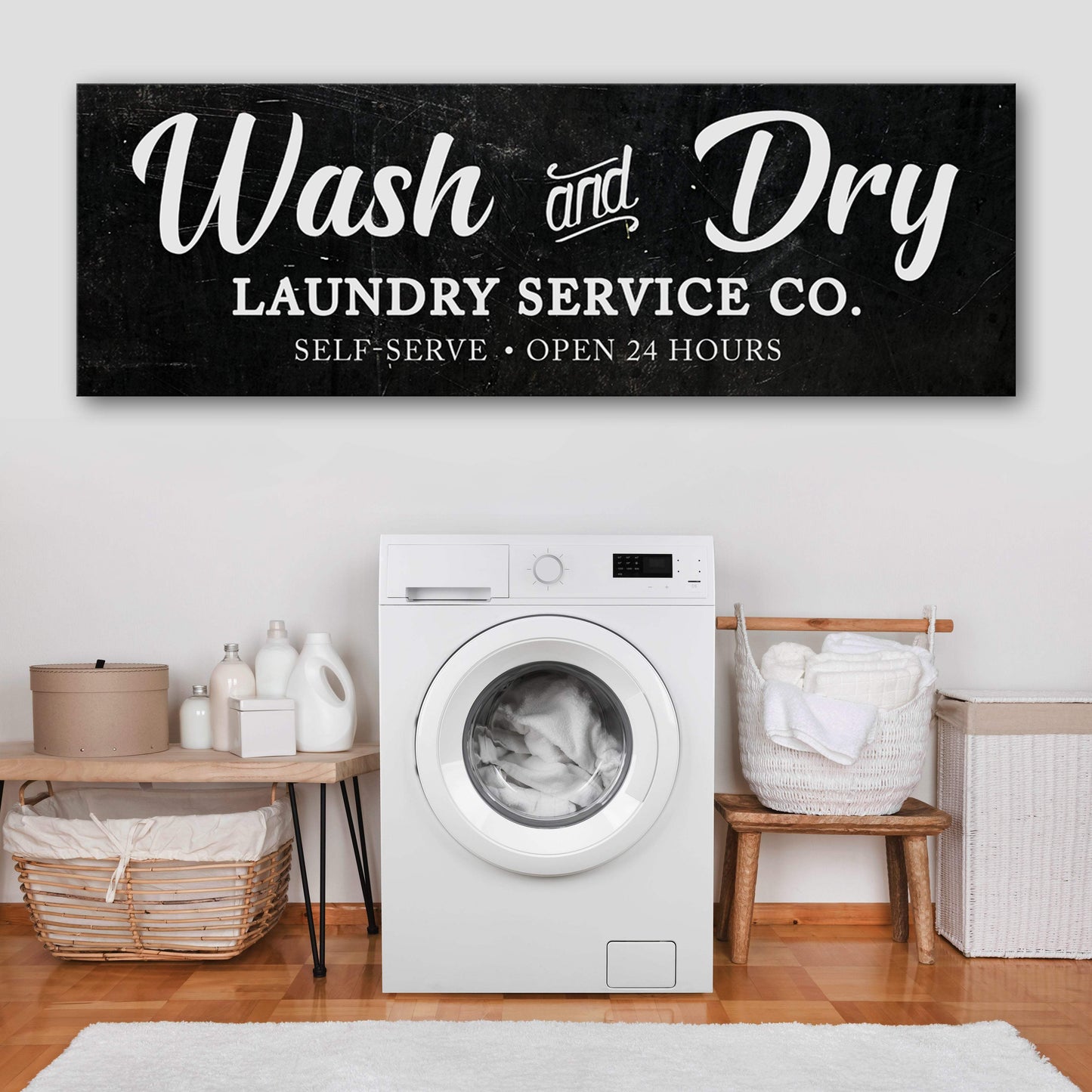 Wash And Dry Laundry Service Co Sign - Tailored Canvases - Flyclothing LLC