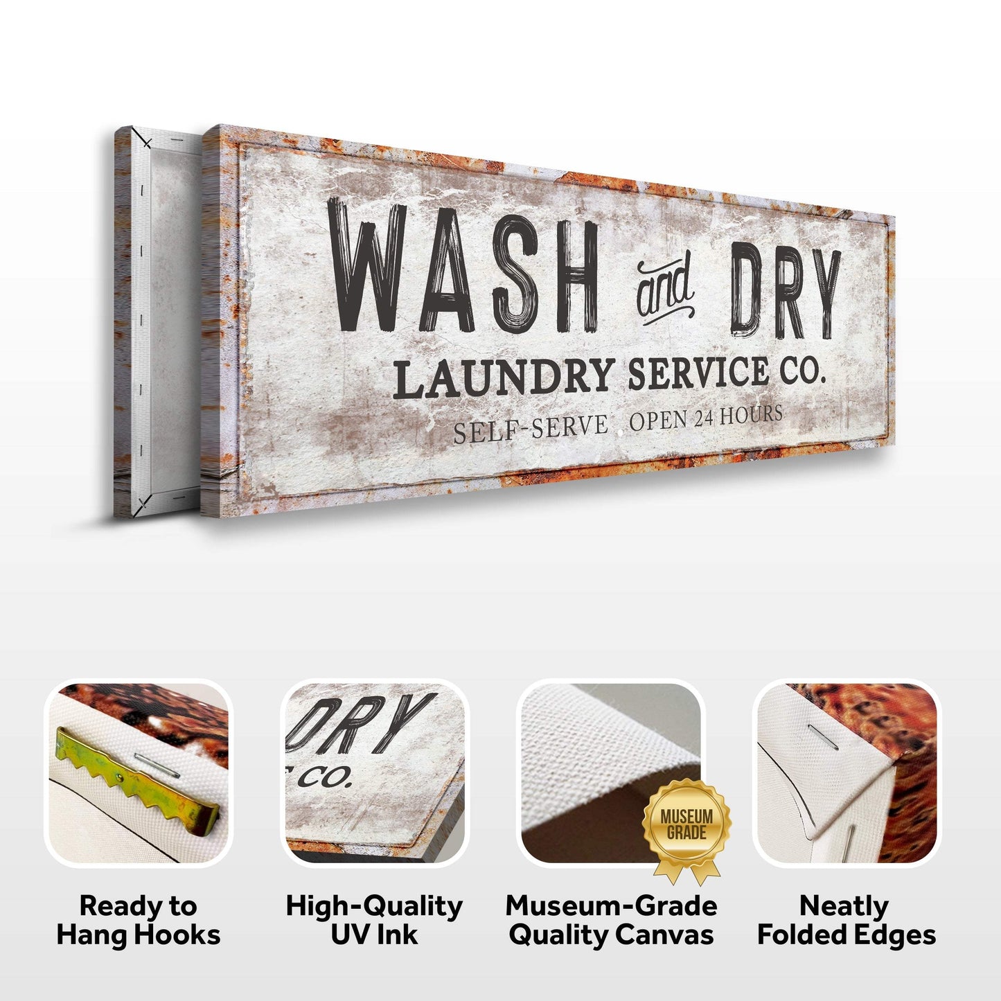 Wash And Dry Laundry Service Co Sign - Tailored Canvases - Flyclothing LLC