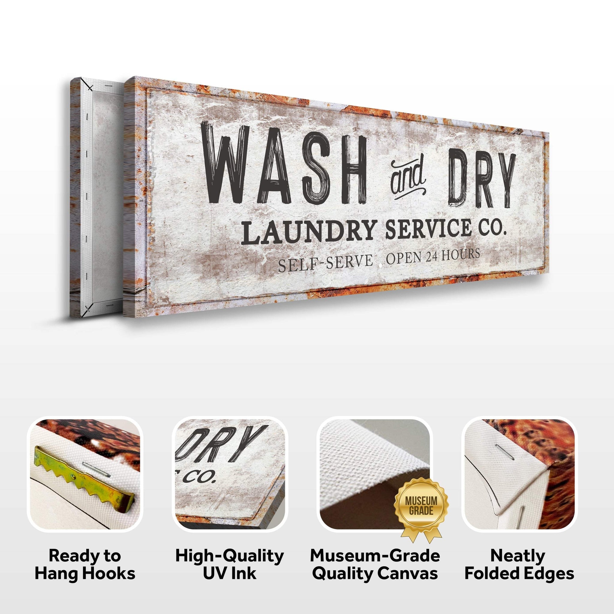 Wash And Dry Laundry Service Co Sign - Tailored Canvases - Flyclothing LLC