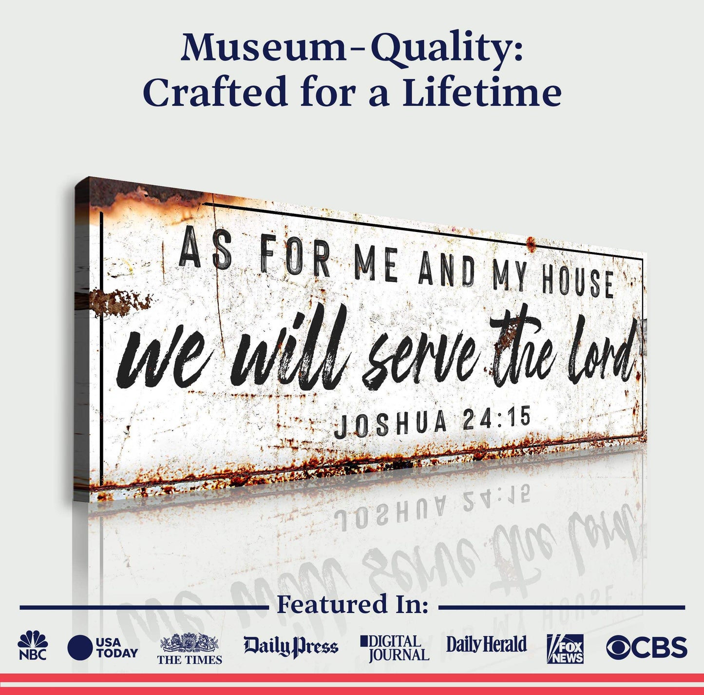Joshua 24:15 - We Will Serve The Lord Rustic Sign - Tailored Canvases - Flyclothing LLC