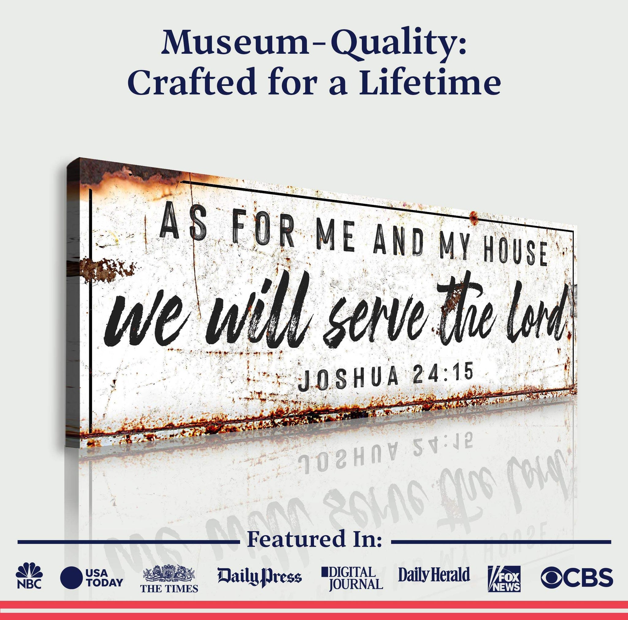 Joshua 24:15 - We Will Serve The Lord Rustic Sign - Tailored Canvases - Flyclothing LLC