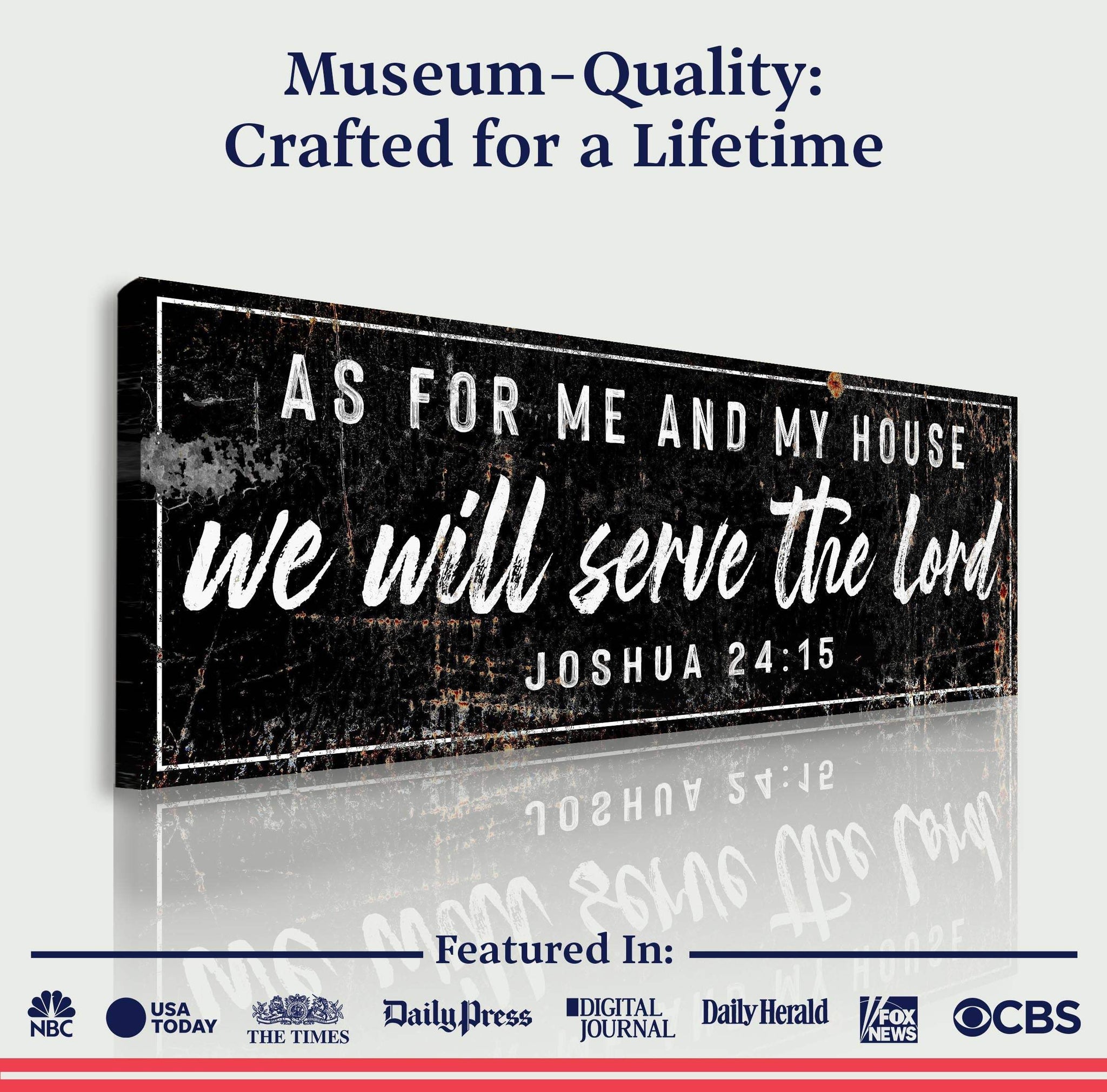 Joshua 24:15 - We Will Serve The Lord Sign VI - Tailored Canvases - Flyclothing LLC