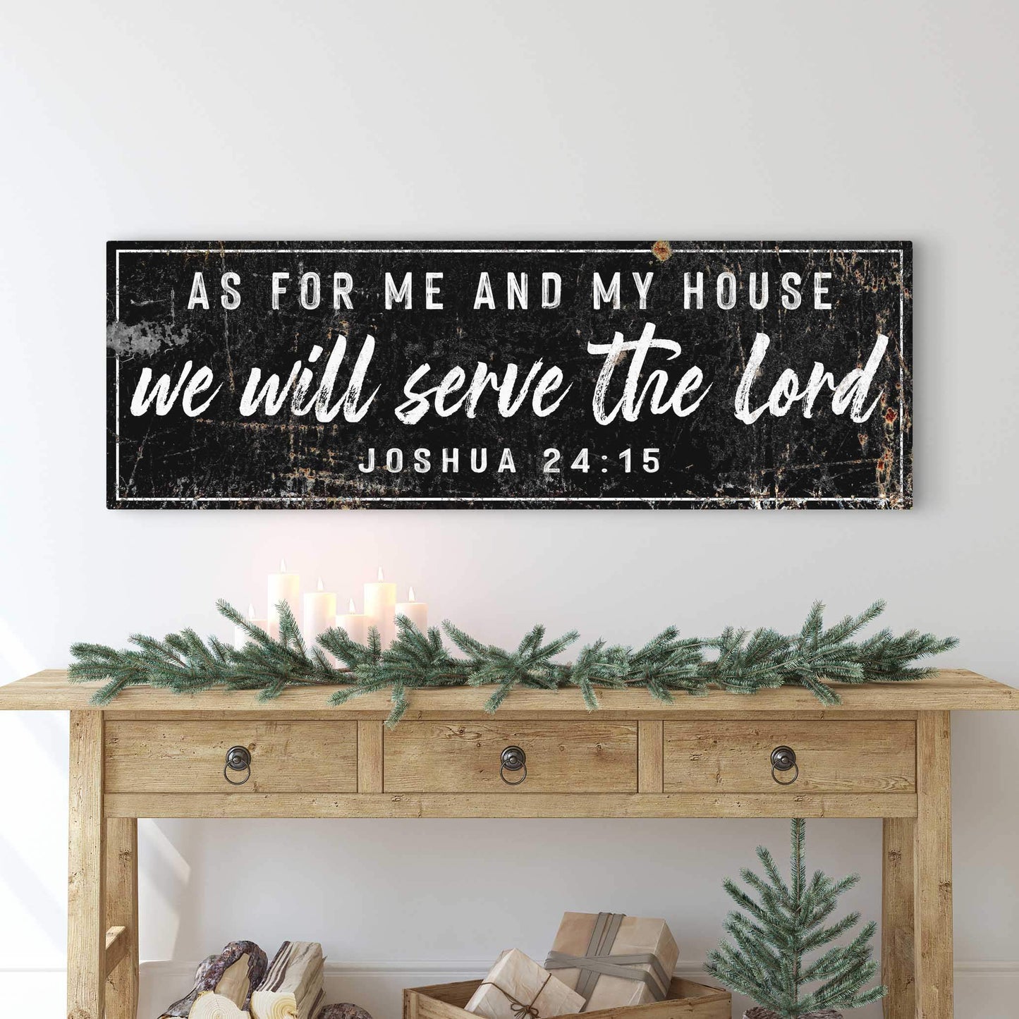 Joshua 24:15 - We Will Serve The Lord Sign VI - Tailored Canvases - Flyclothing LLC
