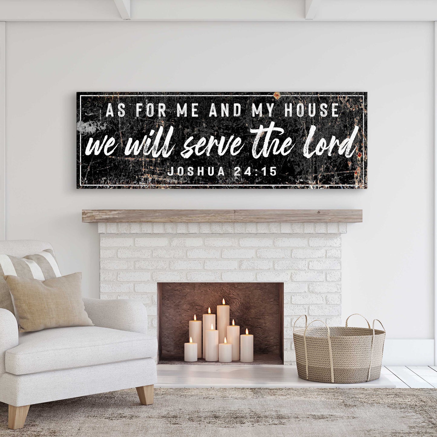 Joshua 24:15 - We Will Serve The Lord Sign VI - Tailored Canvases - Flyclothing LLC