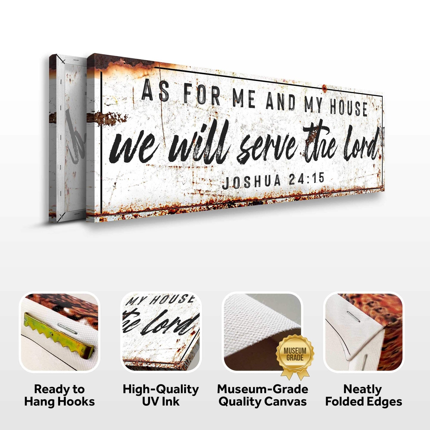 Joshua 24:15 - We Will Serve The Lord Rustic Sign - Tailored Canvases - Flyclothing LLC