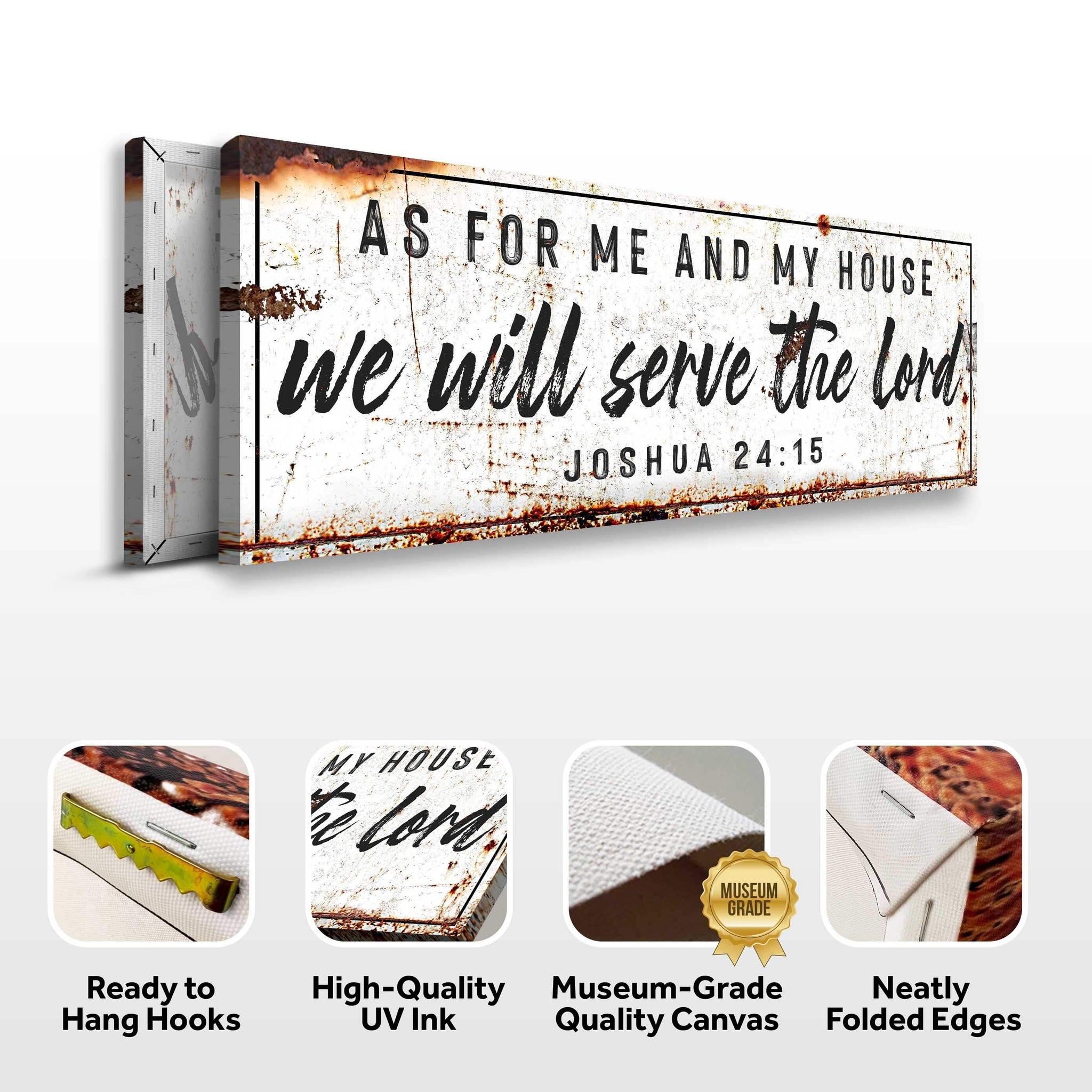 Joshua 24:15 - We Will Serve The Lord Rustic Sign - Tailored Canvases - Flyclothing LLC