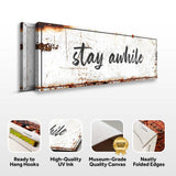 Stay Awhile Sign - Tailored Canvases - Flyclothing LLC