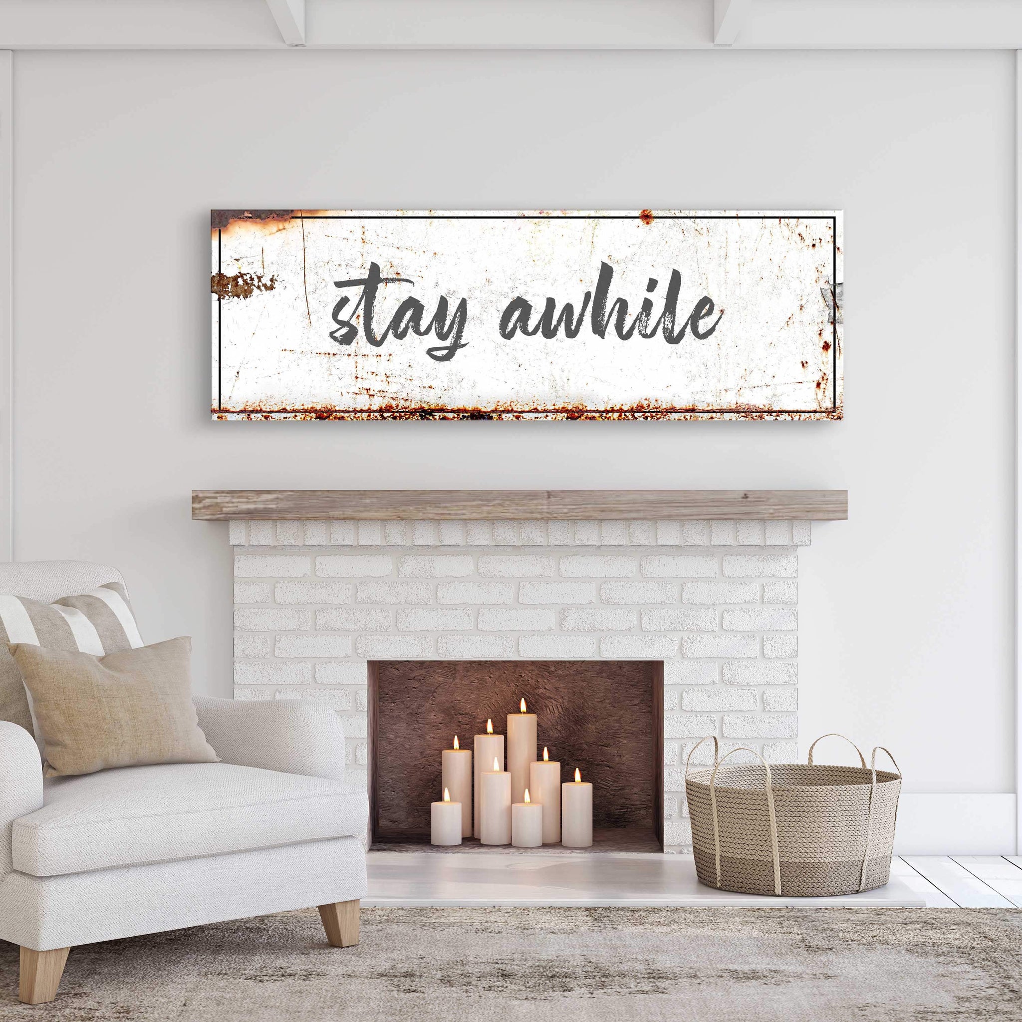Stay Awhile Sign - Tailored Canvases - Flyclothing LLC