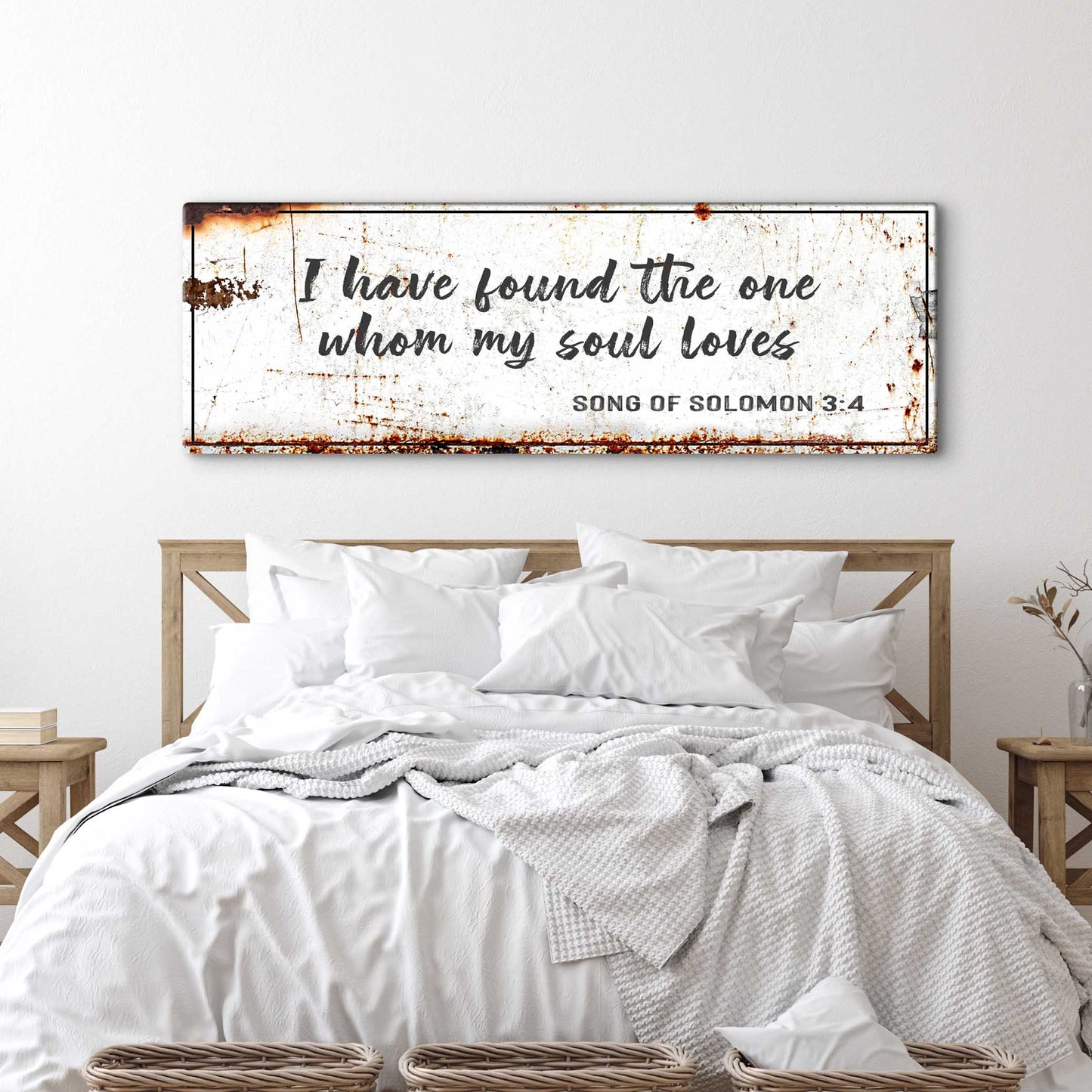Song of Solomon 3:4 - I Have Found The One Rustic Sign - Tailored Canvases - Flyclothing LLC