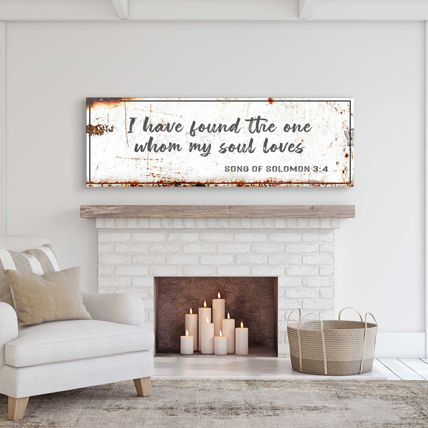 Song of Solomon 3:4 - I Have Found The One Rustic Sign - Tailored Canvases - Flyclothing LLC