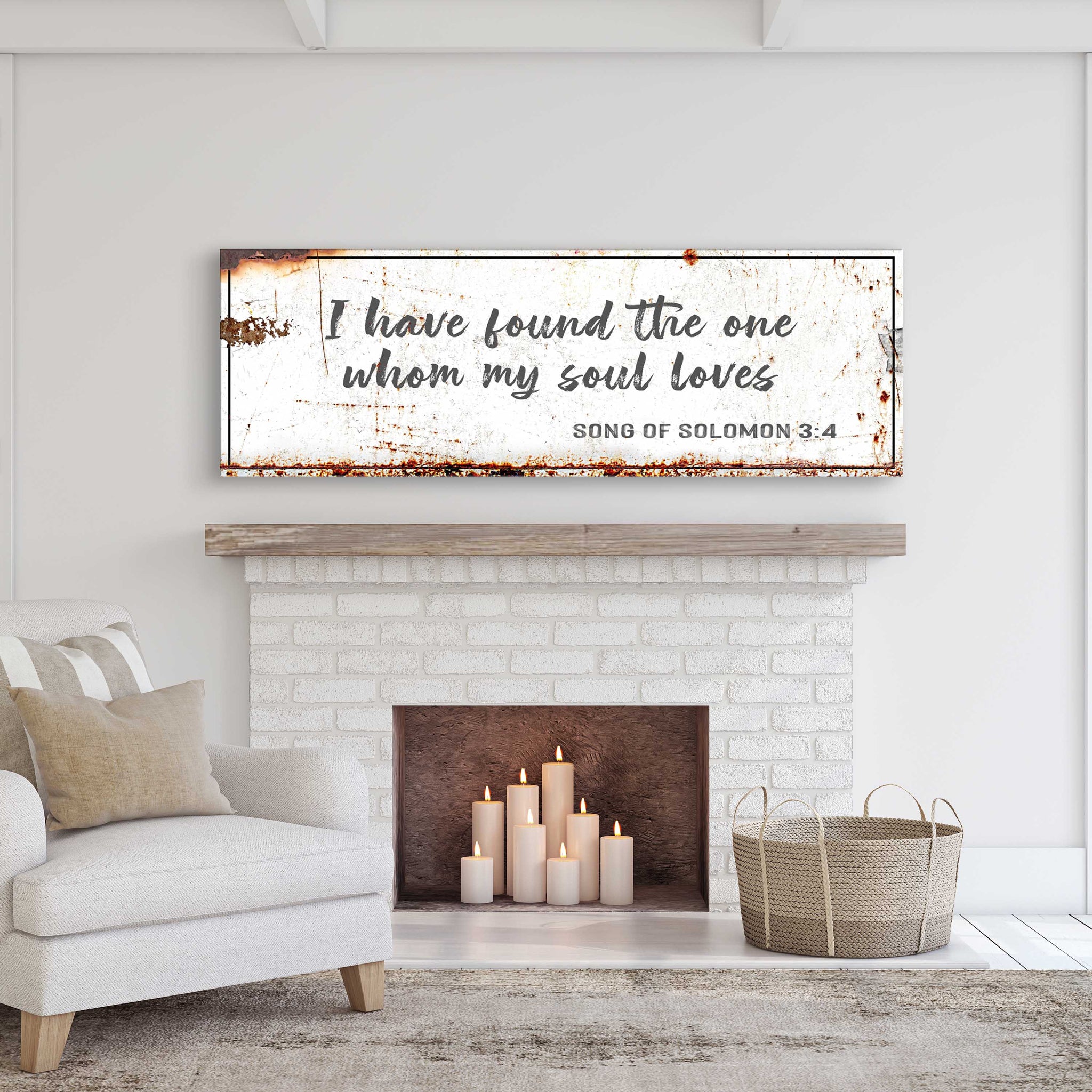 Song of Solomon 3:4 - I Have Found The One Rustic Sign - Tailored Canvases - Flyclothing LLC