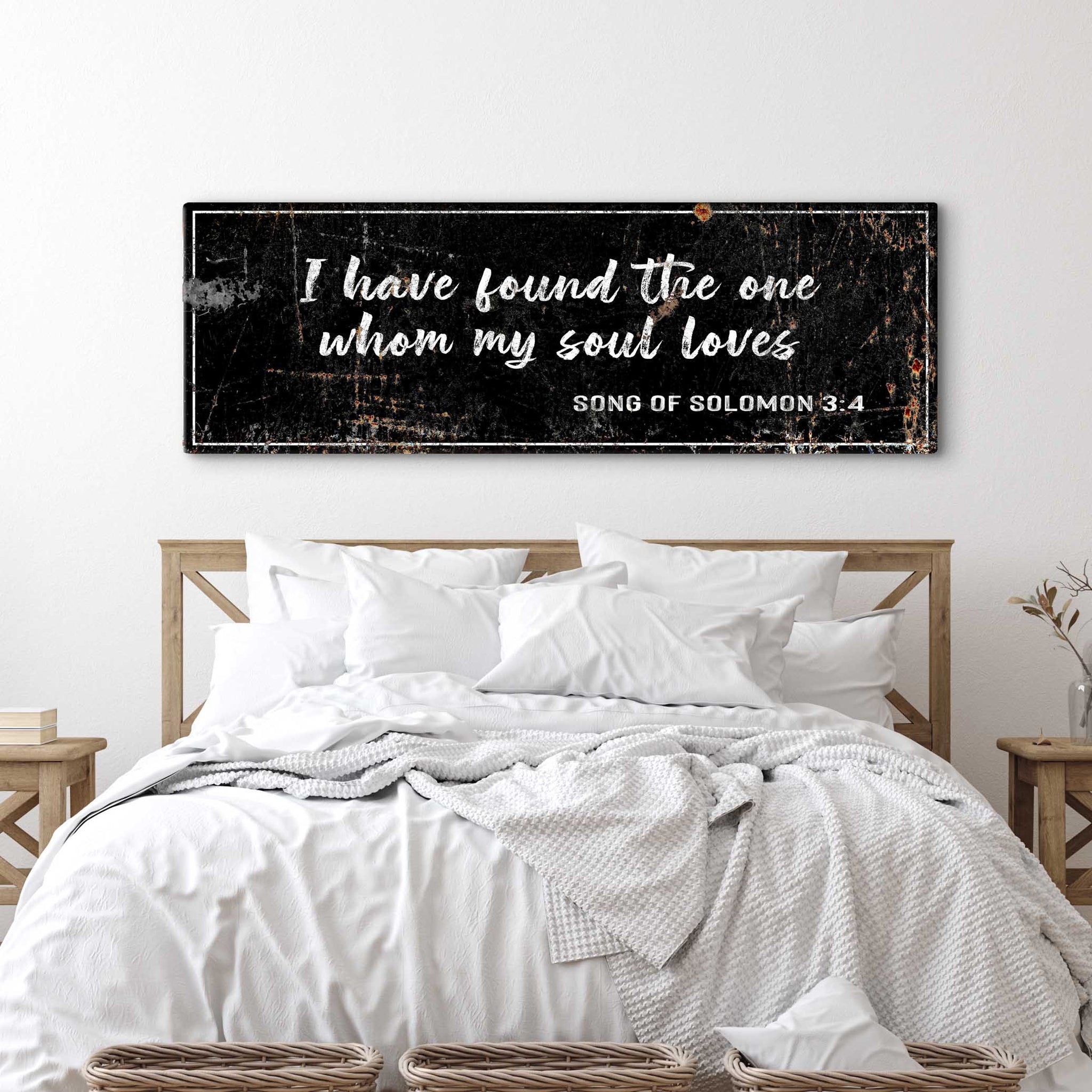Song of Solomon 3:4 - I Have Found The One Rustic Sign - Tailored Canvases - Flyclothing LLC