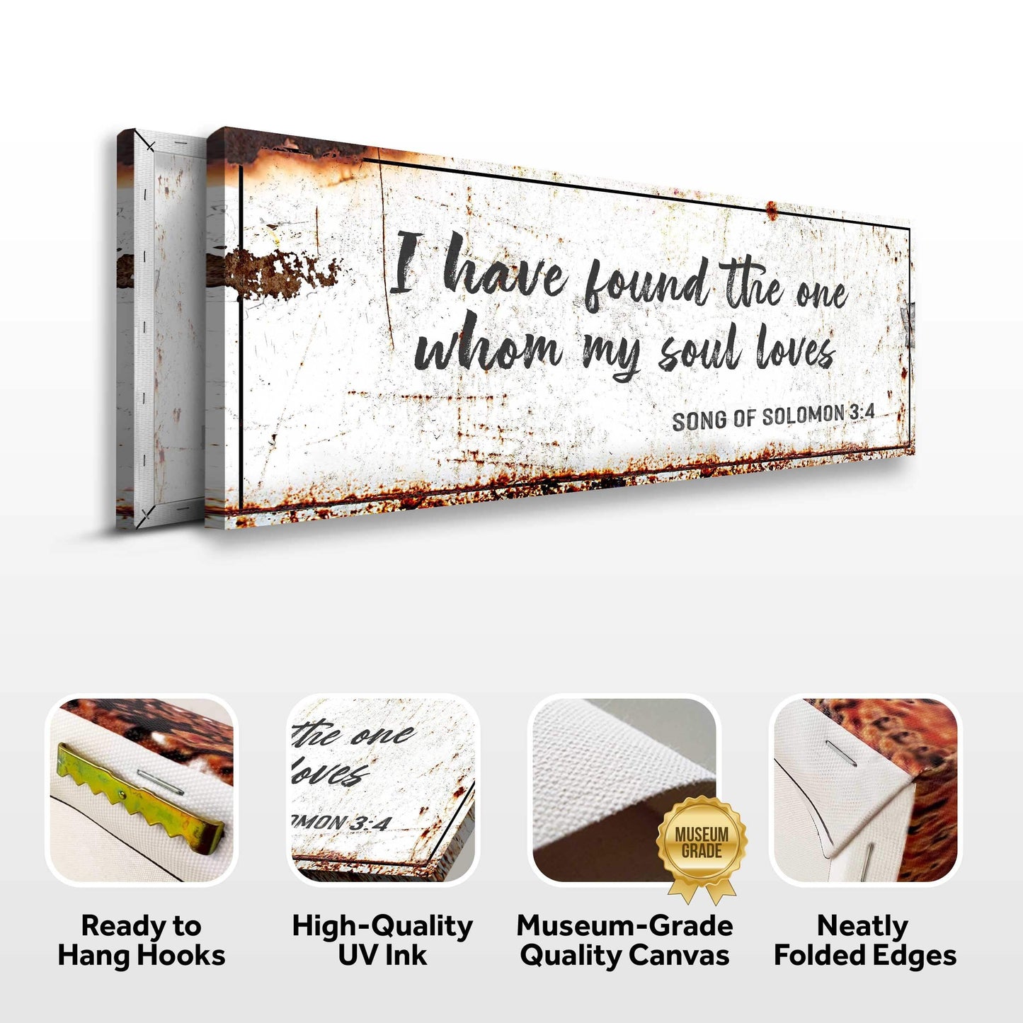 Song of Solomon 3:4 - I Have Found The One Rustic Sign - Tailored Canvases - Flyclothing LLC