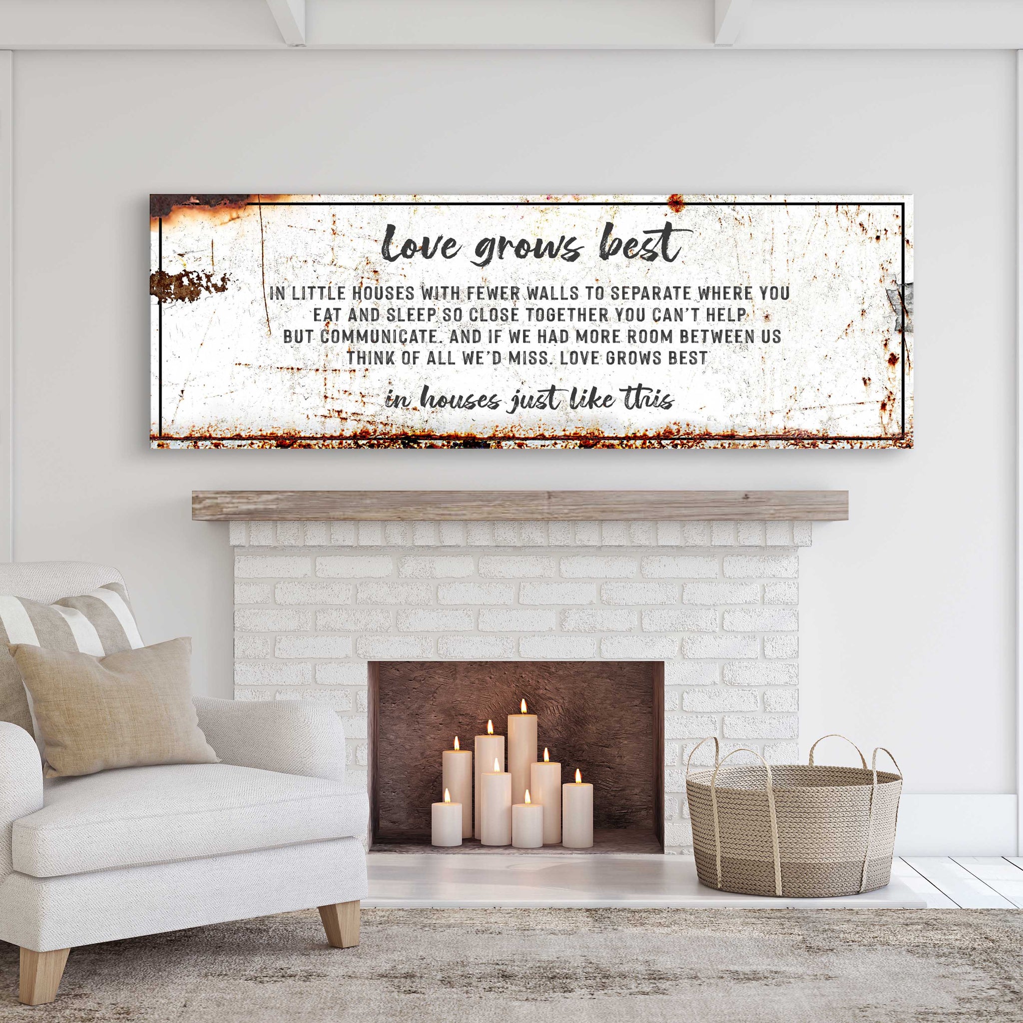Love Grows Best In Little Houses Sign II - Tailored Canvases - Flyclothing LLC
