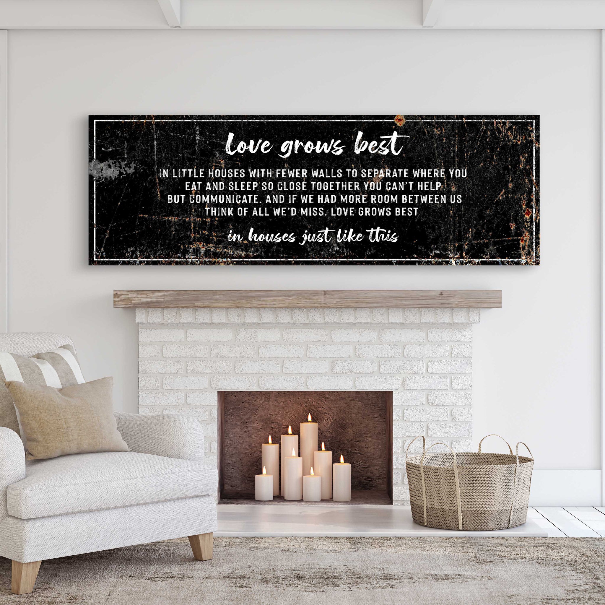 Love Grows Best In Little Houses Sign II - Tailored Canvases - Flyclothing LLC