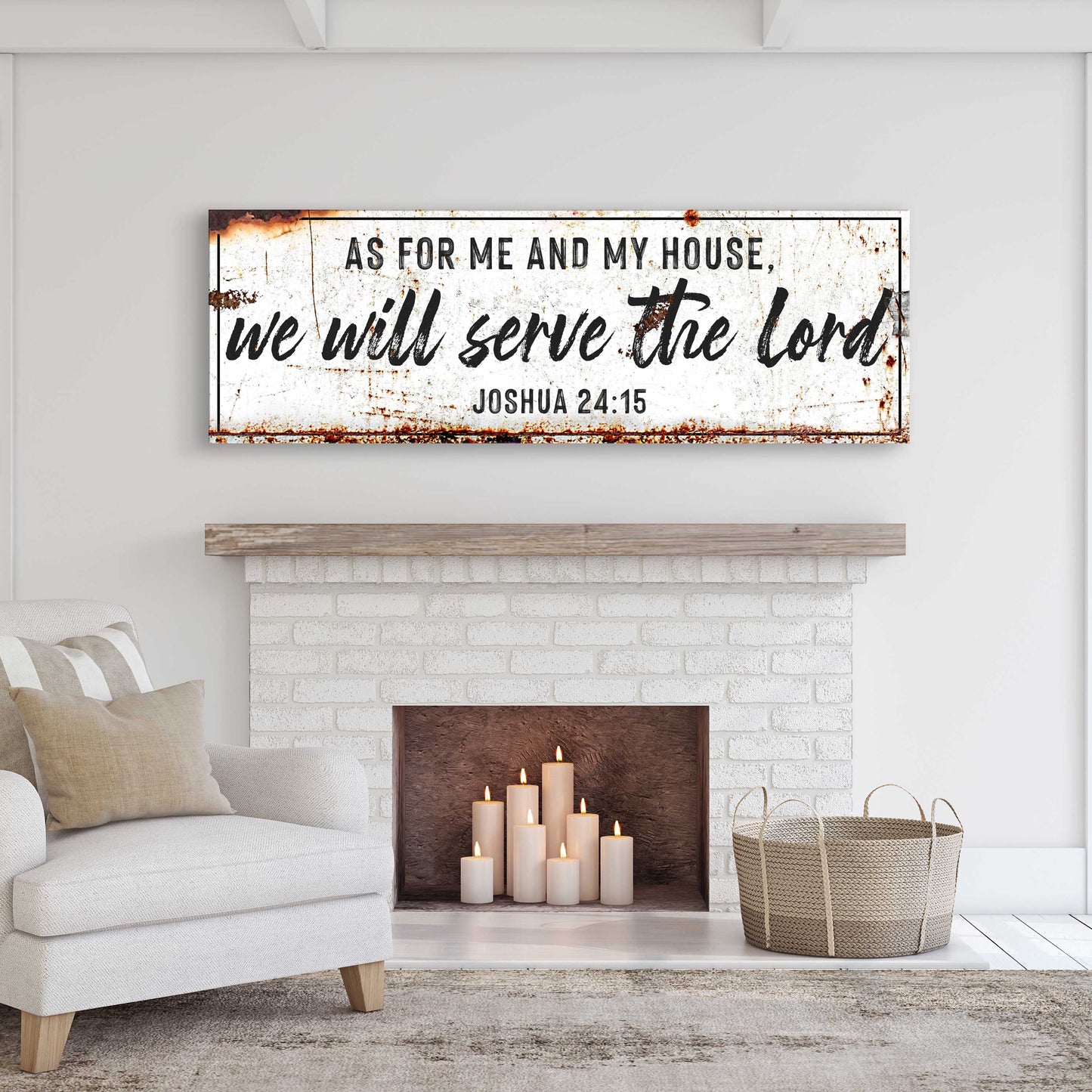 Joshua 24:15 - We Will Serve The Lord Rustic Sign II - Tailored Canvases - Flyclothing LLC