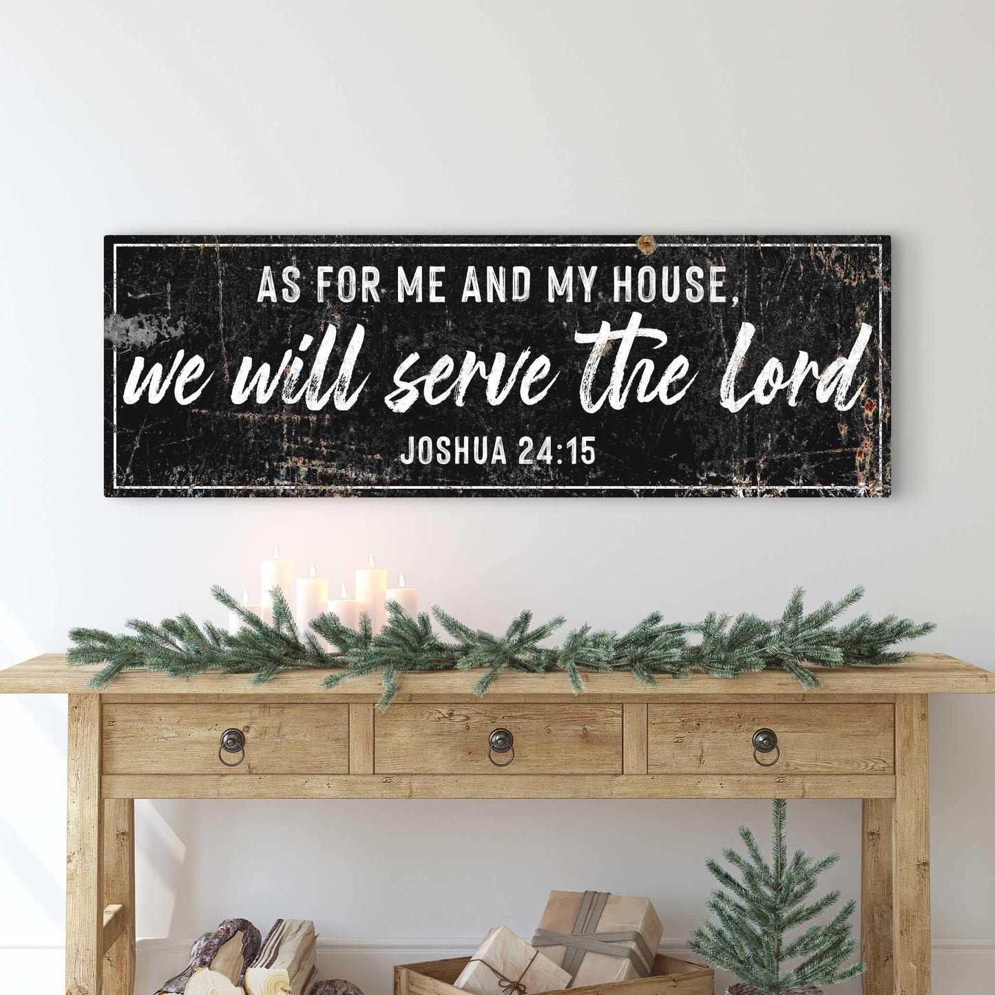 Joshua 24:15 - We Will Serve The Lord Rustic Sign II - Tailored Canvases - Flyclothing LLC