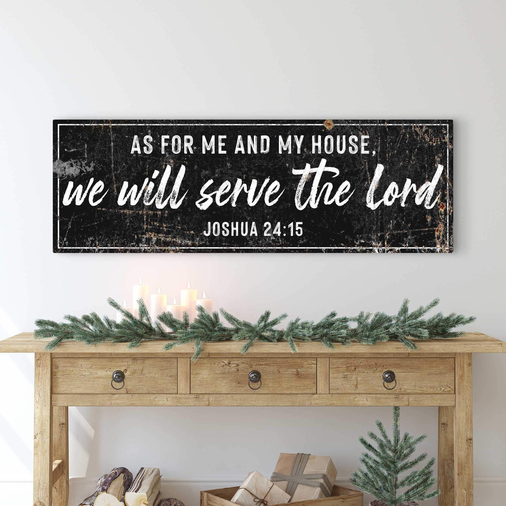 Joshua 24:15 - We Will Serve The Lord Rustic Sign II - Tailored Canvases - Flyclothing LLC