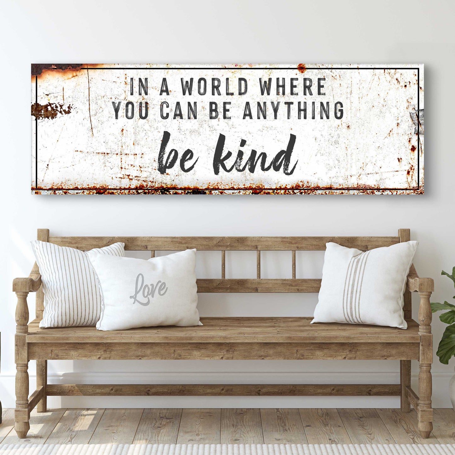 In A World Where You Can Be Anything, Be Kind Sign II - Tailored Canvases - Flyclothing LLC