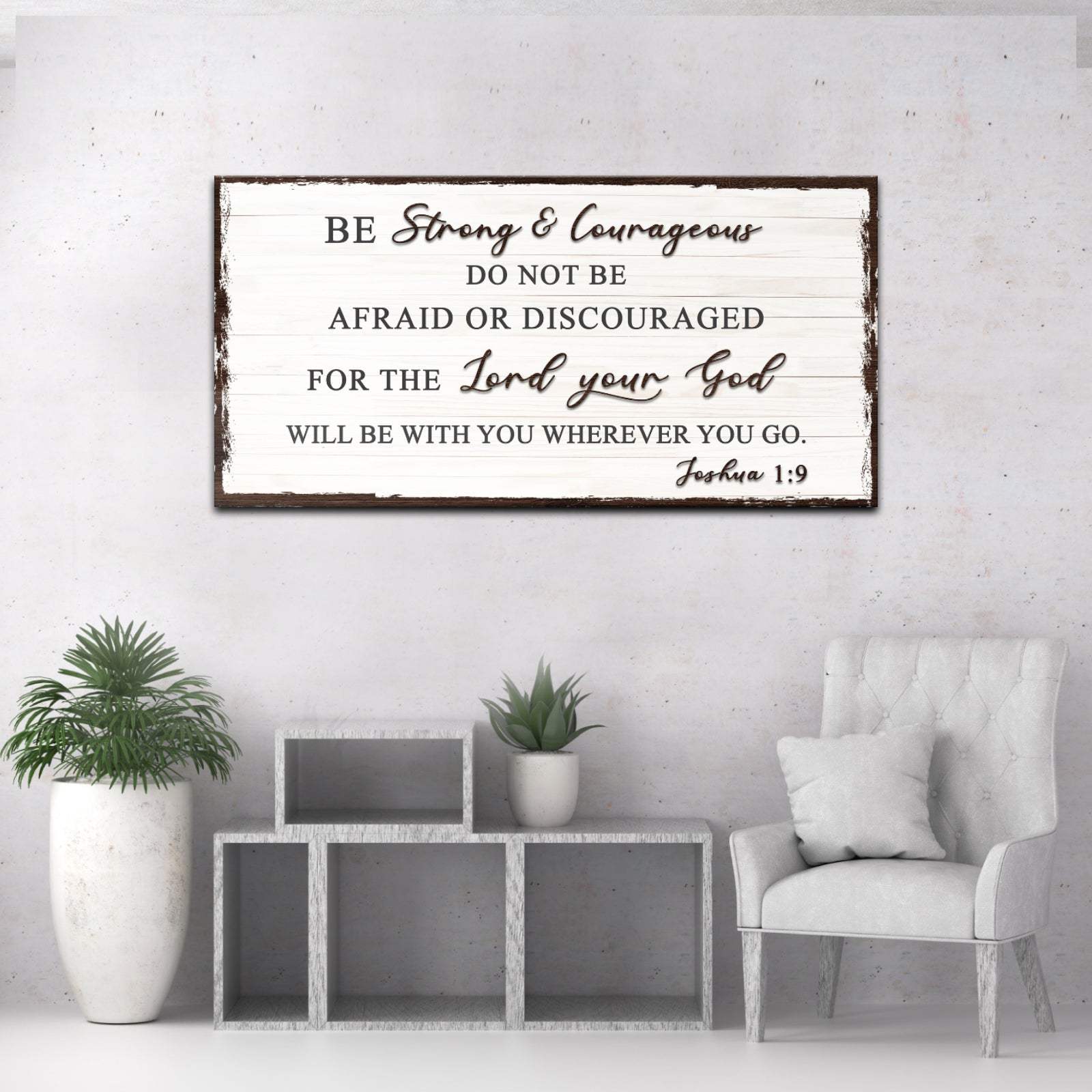 Joshua 1:9 - Do Not Be Afraid Sign - Tailored Canvases - Flyclothing LLC