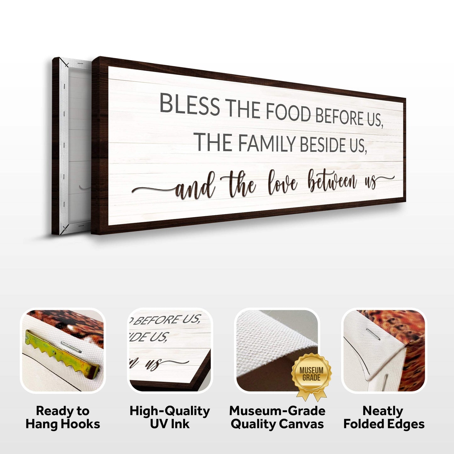 Bless The Food Before Us And The Love Between Us Sign II - Tailored Canvases - Flyclothing LLC