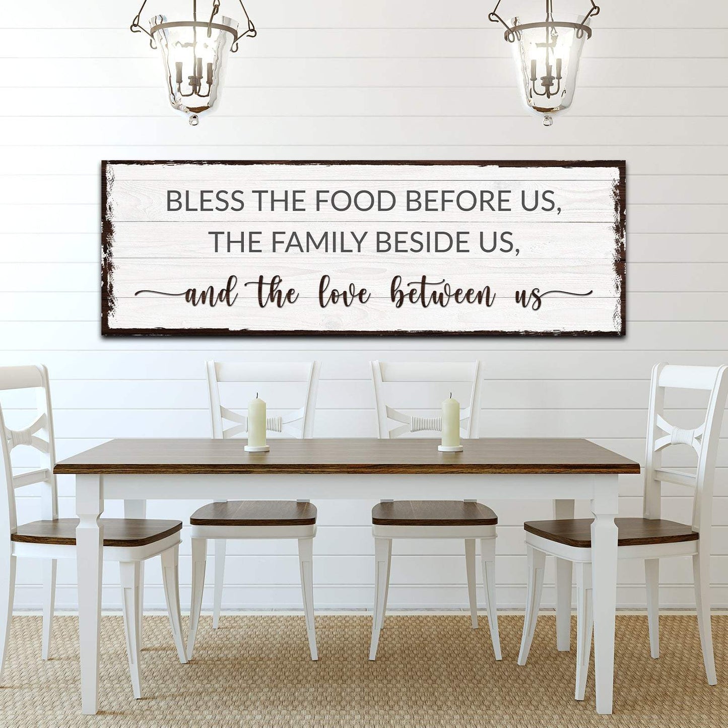 Bless The Food Before Us And The Love Between Us Sign - Tailored Canvases - Flyclothing LLC
