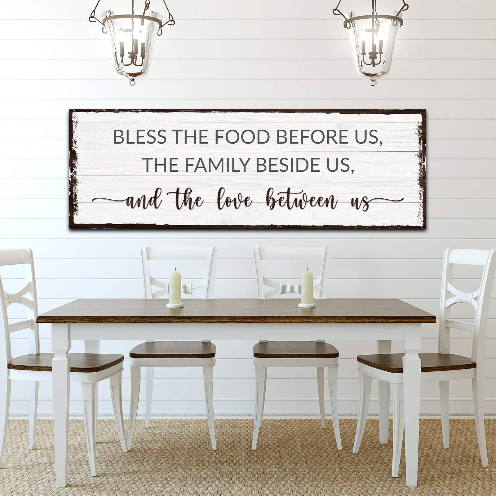 Bless The Food Before Us And The Love Between Us Sign - Tailored Canvases - Flyclothing LLC