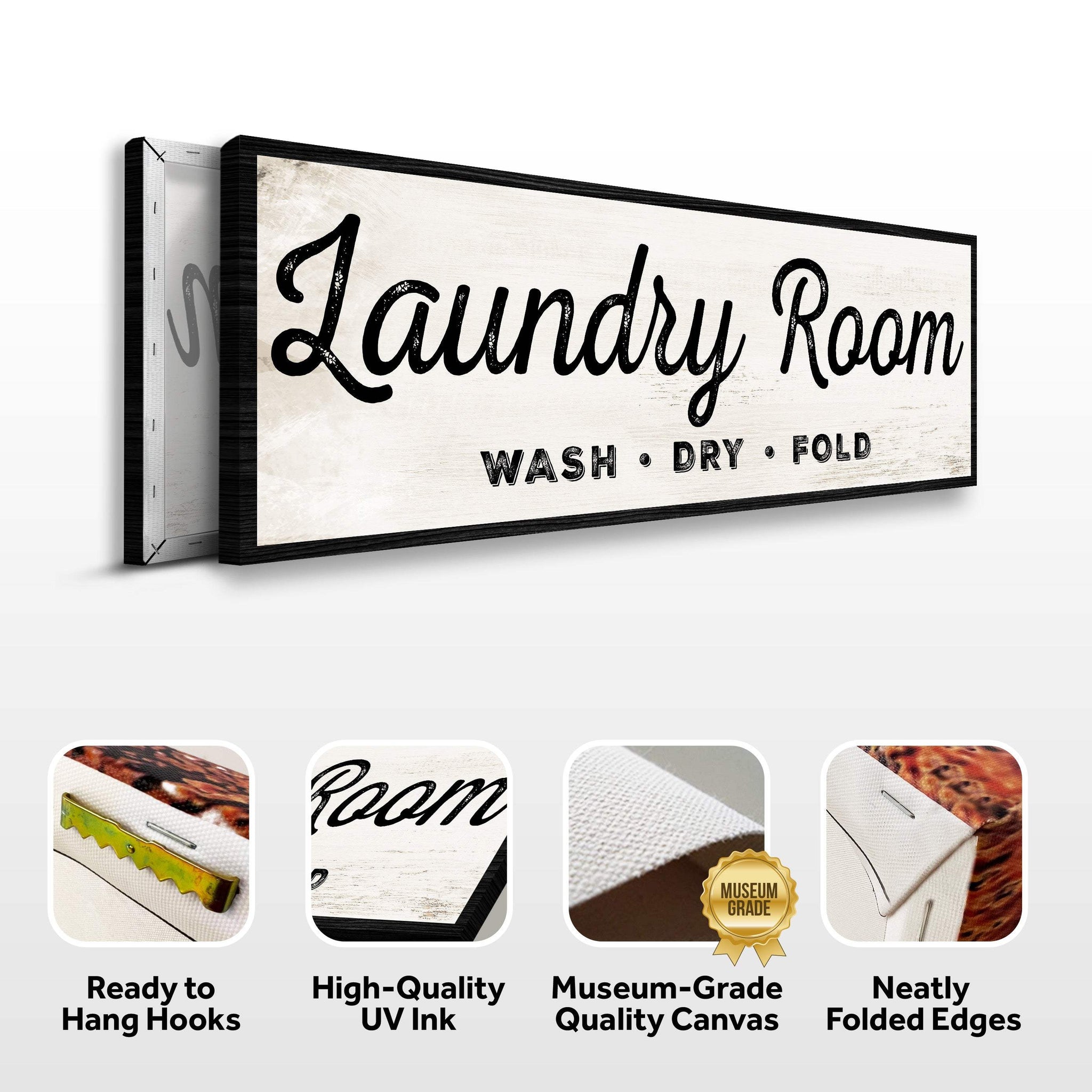 Laundry Room Wash Dry Fold Sign - Tailored Canvases - Flyclothing LLC