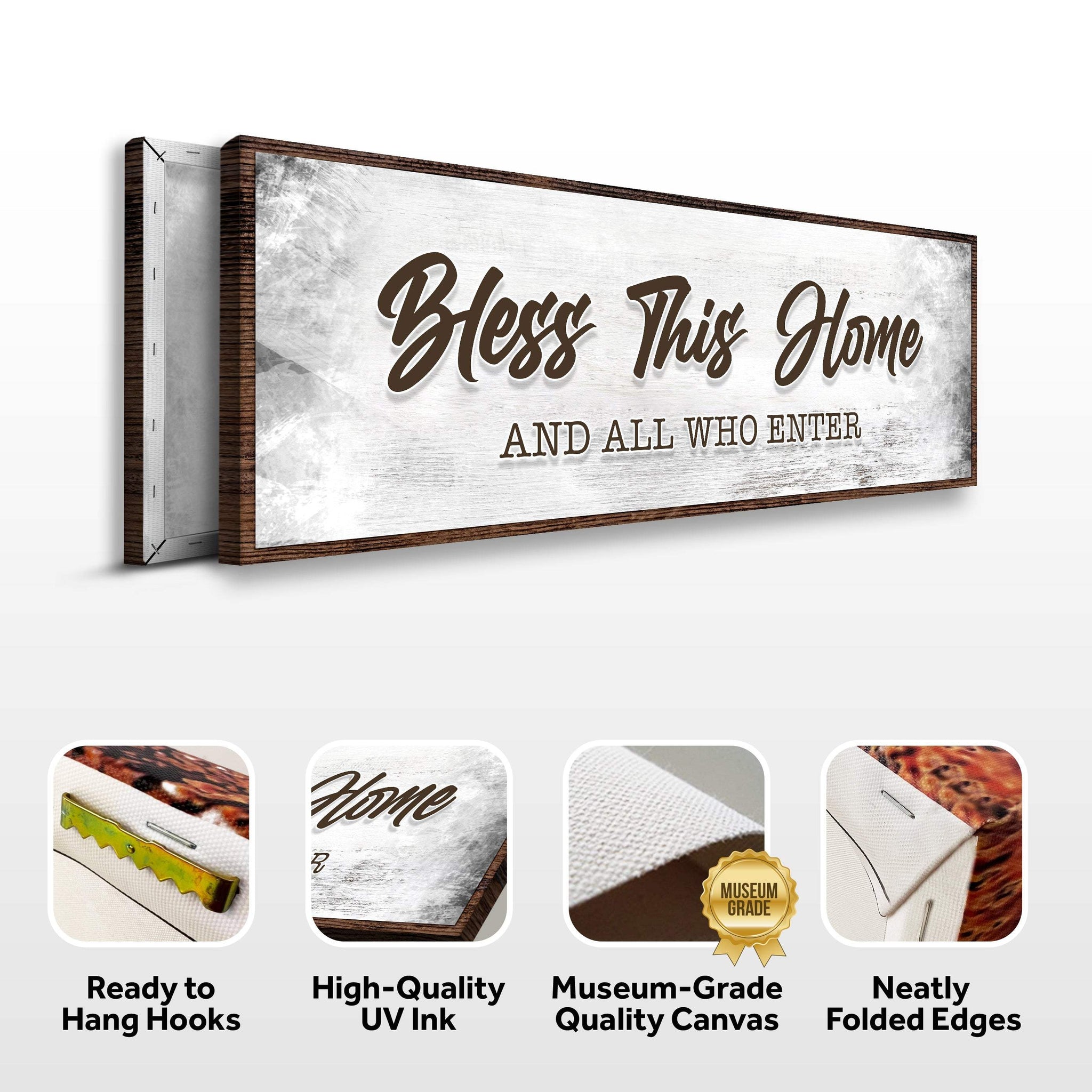 Bless This Home And All Who Enter Sign - Tailored Canvases - Flyclothing LLC