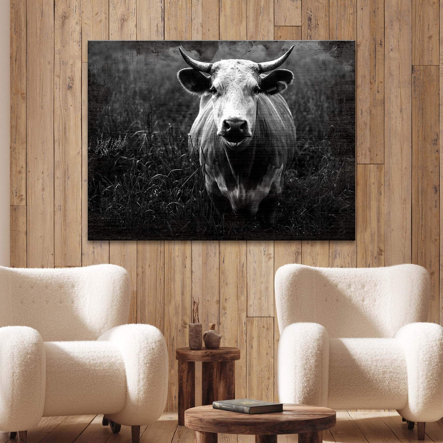 Longhorn Cattle Portrait Canvas Wall Art - Tailored Canvases - Flyclothing LLC