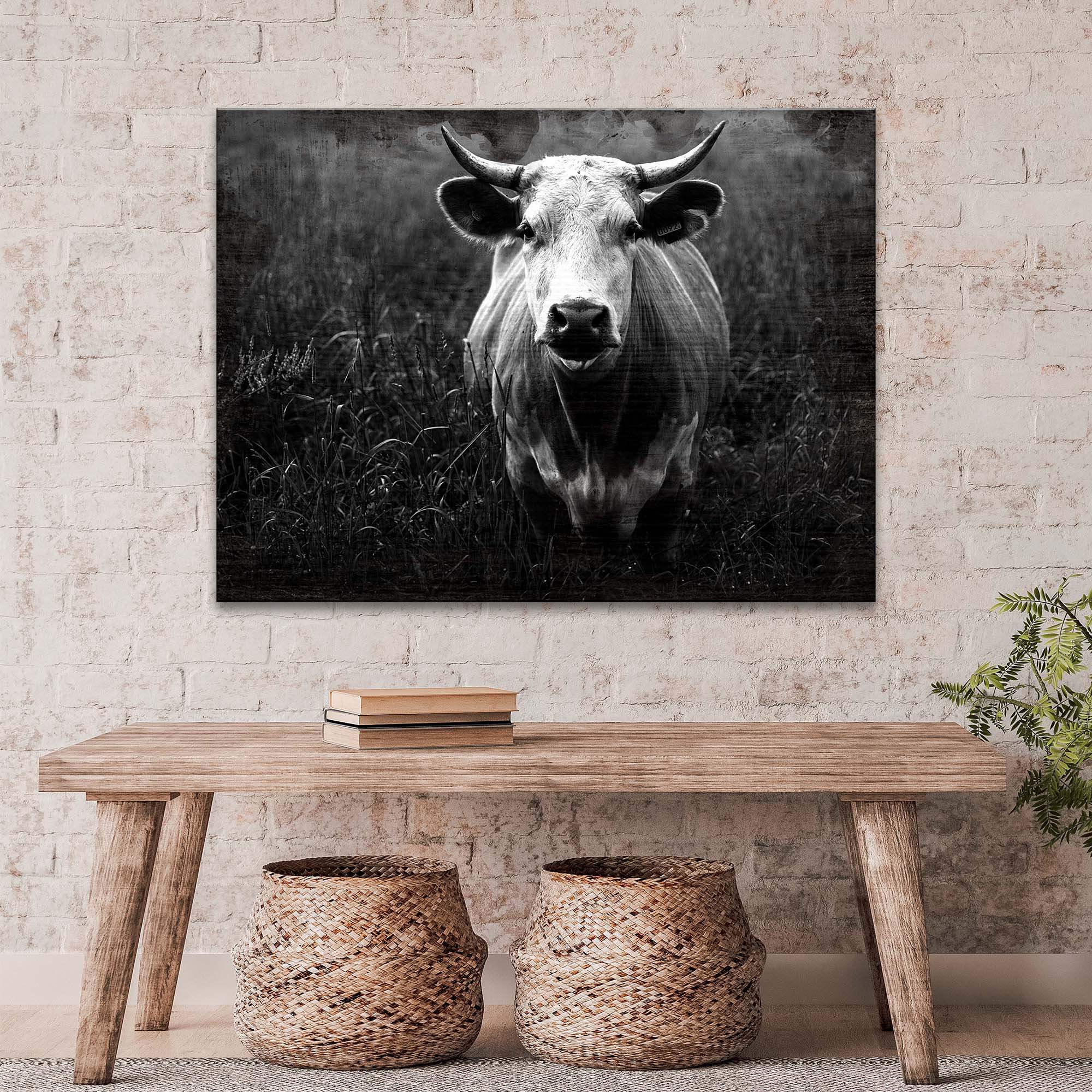 Longhorn Cattle Portrait Canvas Wall Art - Tailored Canvases - Flyclothing LLC