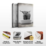 Highland Cattle Bath Canvas Wall Art IV - Tailored Canvases - Flyclothing LLC