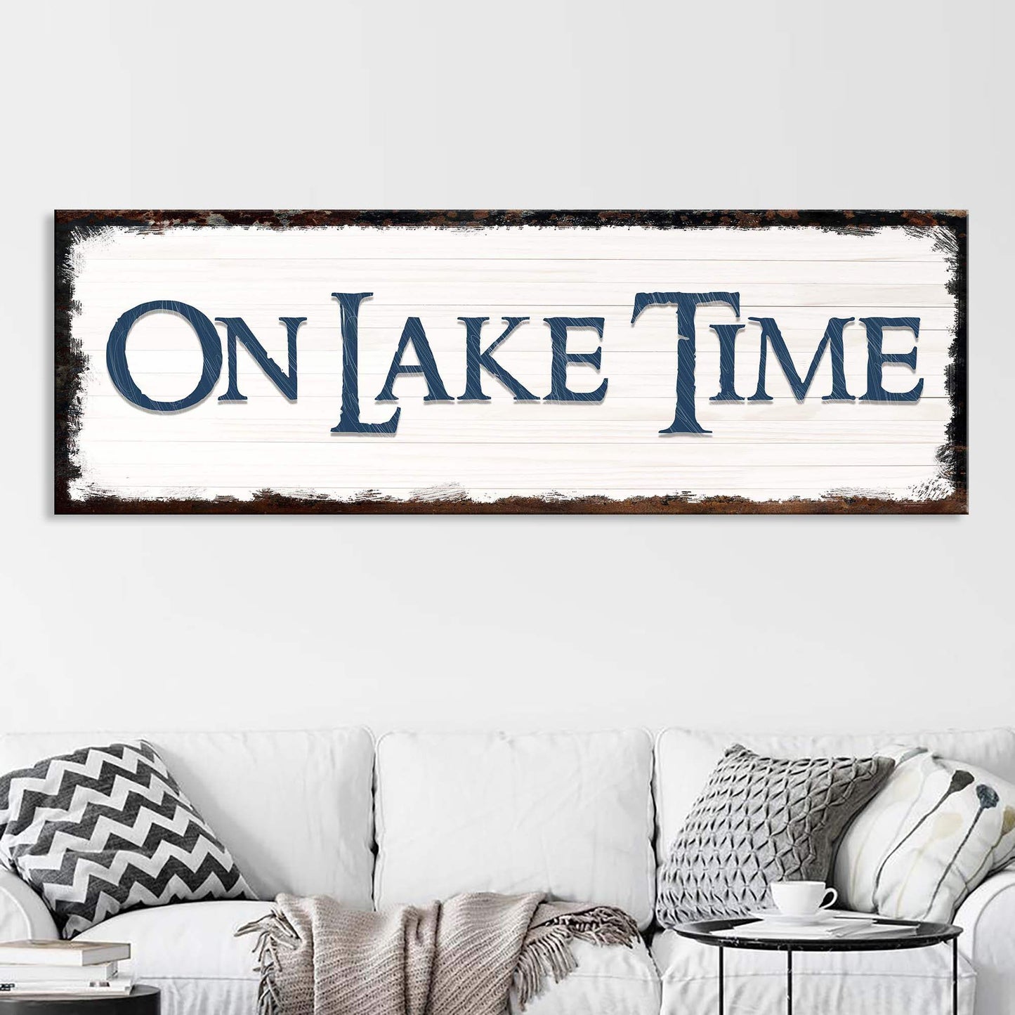 On Lake Time Sign IV - Tailored Canvases - Flyclothing LLC