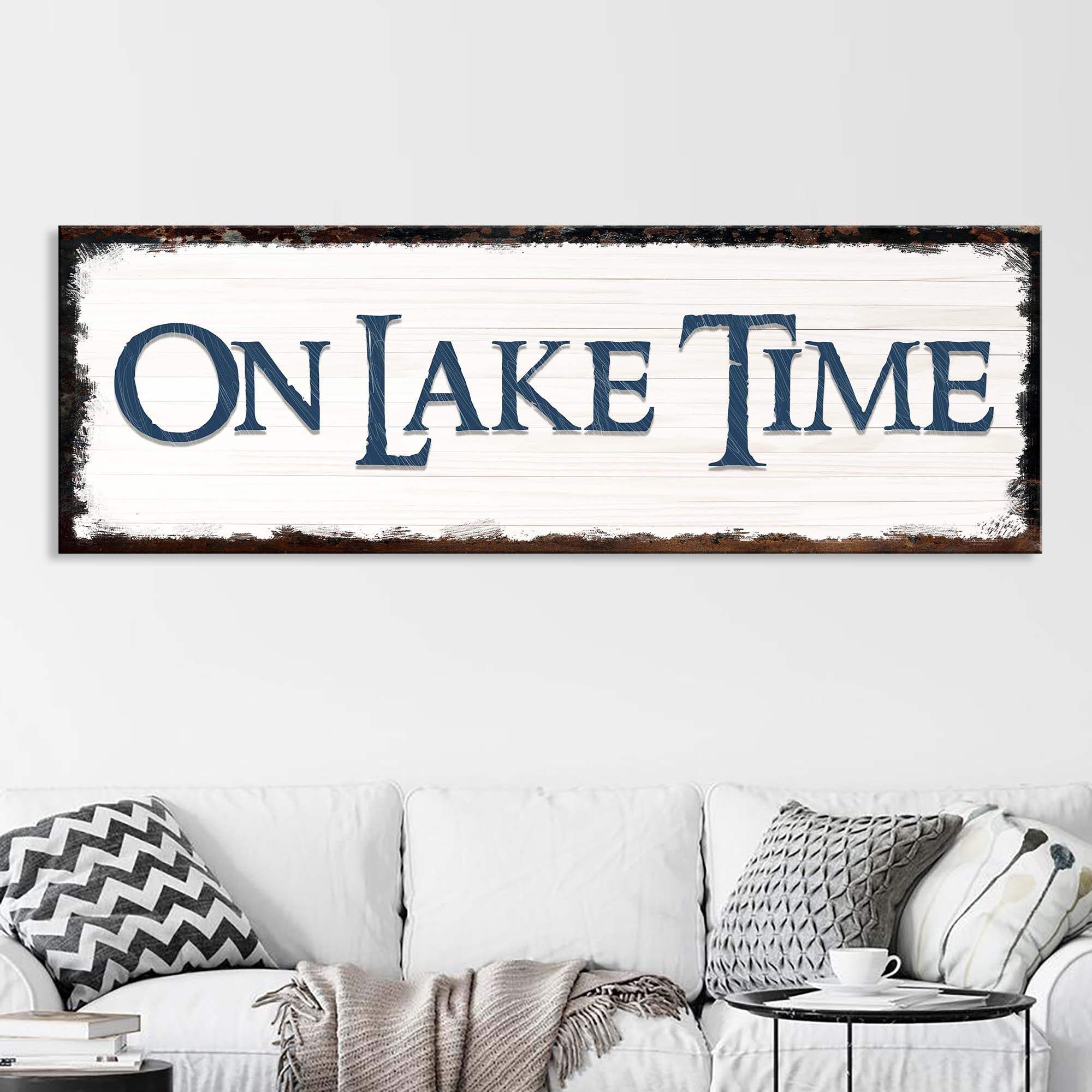 On Lake Time Sign IV - Tailored Canvases - Flyclothing LLC