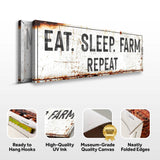 Eat Sleep Farm Repeat Sign - Tailored Canvases - Flyclothing LLC