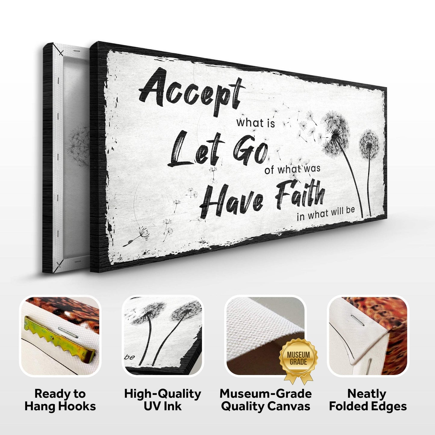 Accept, Let Go, Have Faith Sign - Tailored Canvases - Flyclothing LLC