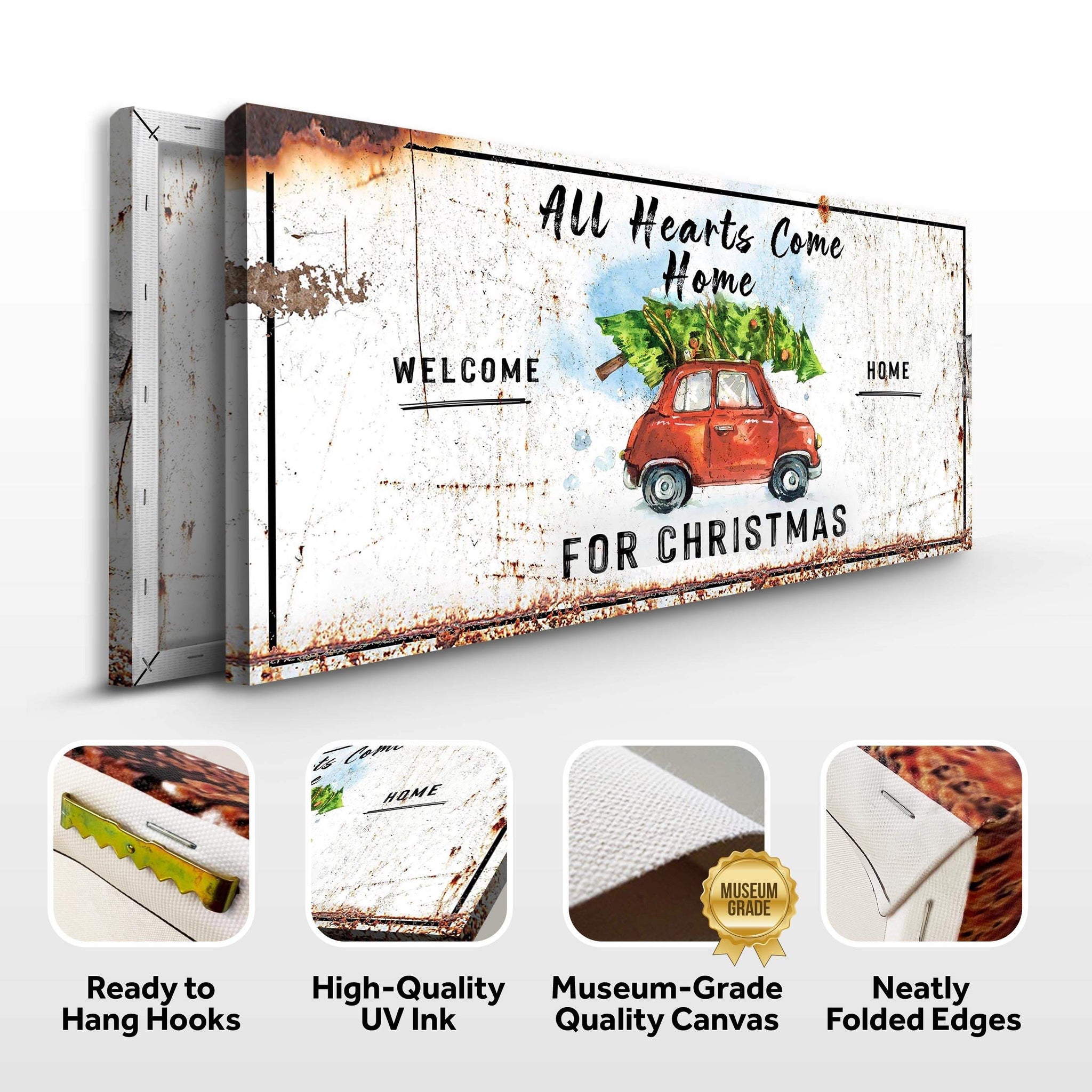 All Hearts Come Home For Christmas Sign - Tailored Canvases - Flyclothing LLC
